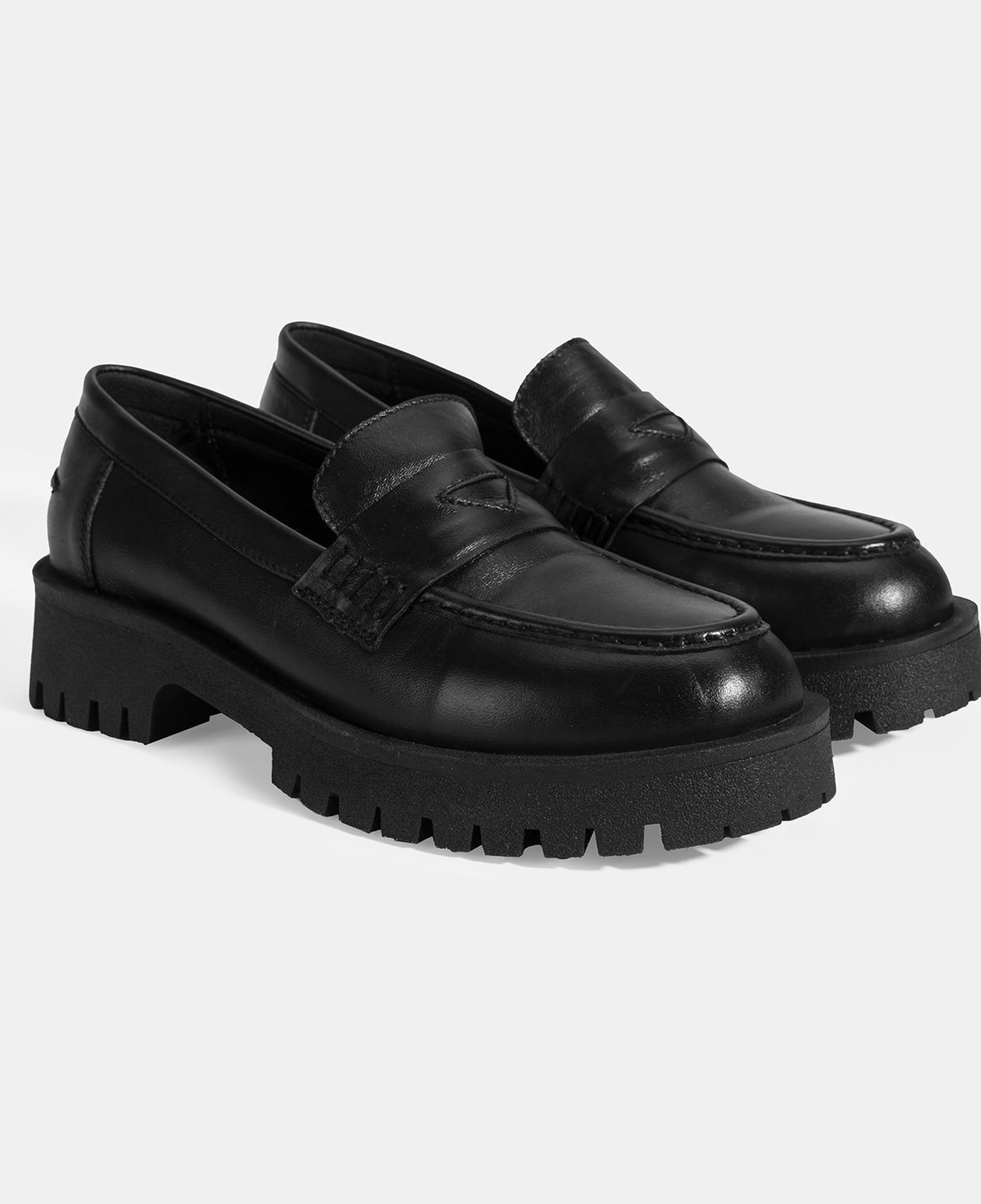Kadın Siyah Deri Loafer