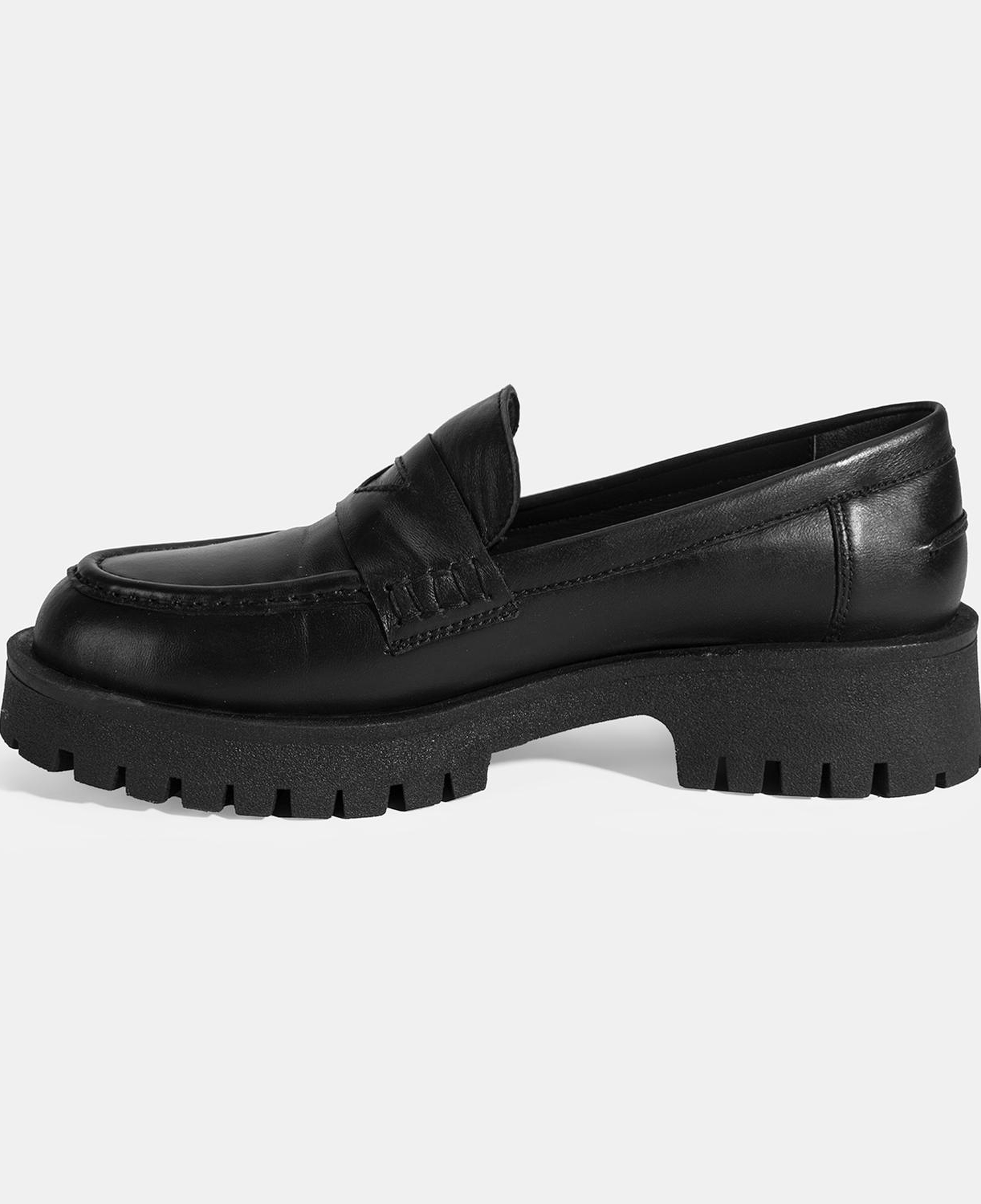 Kadın Siyah Deri Loafer