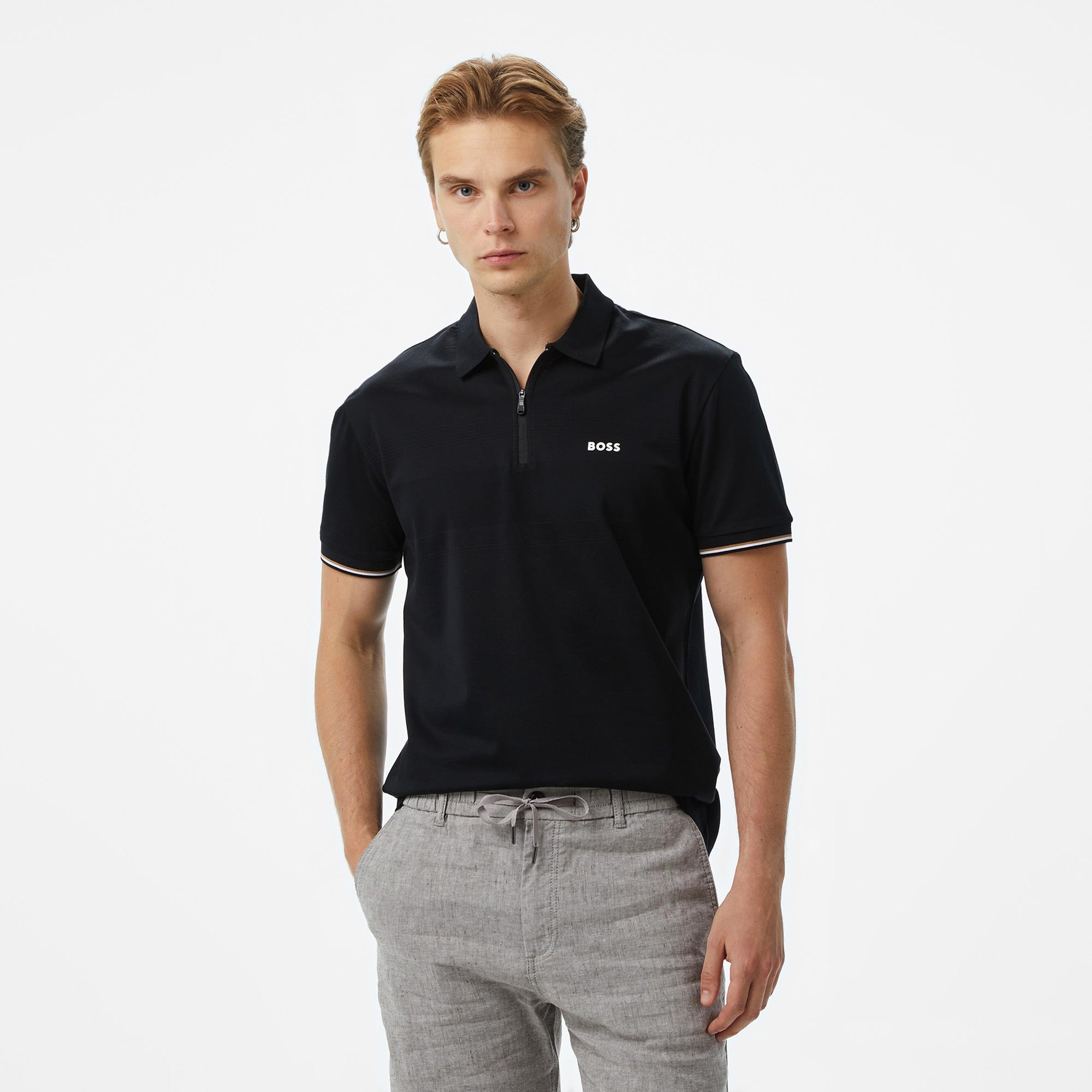 Boss Philix Pima Erkek Siyah Polo