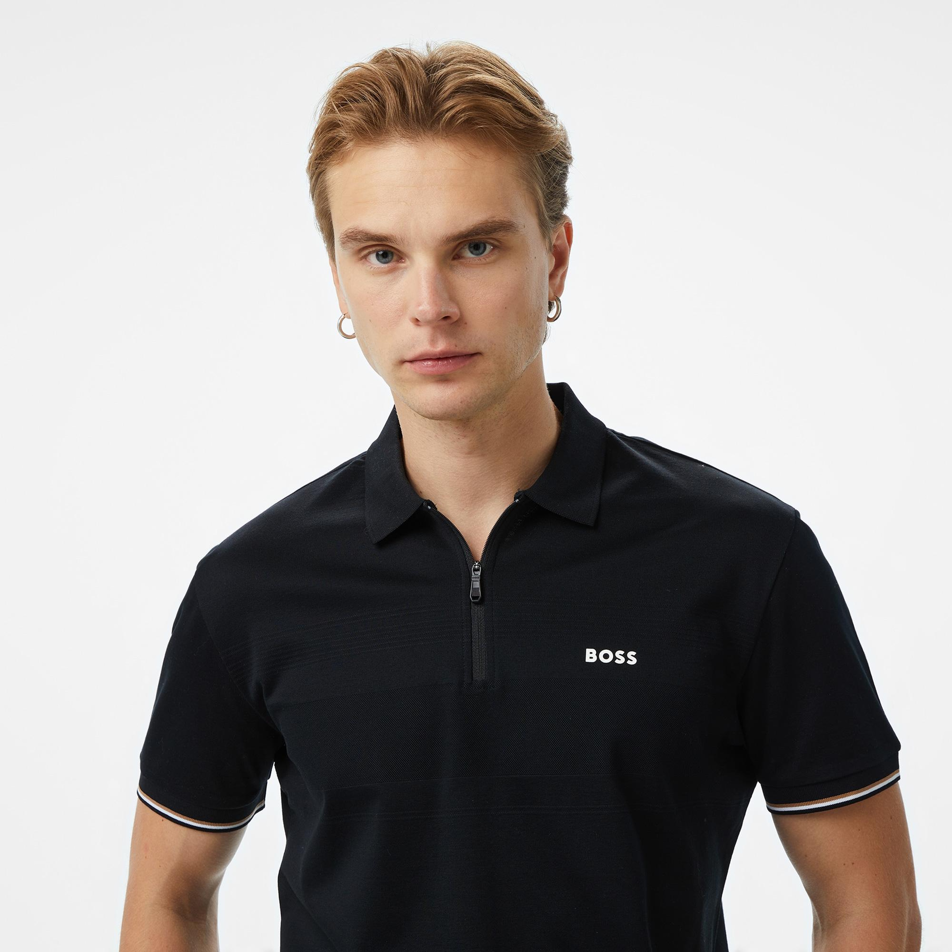 Boss Philix Pima Erkek Siyah Polo