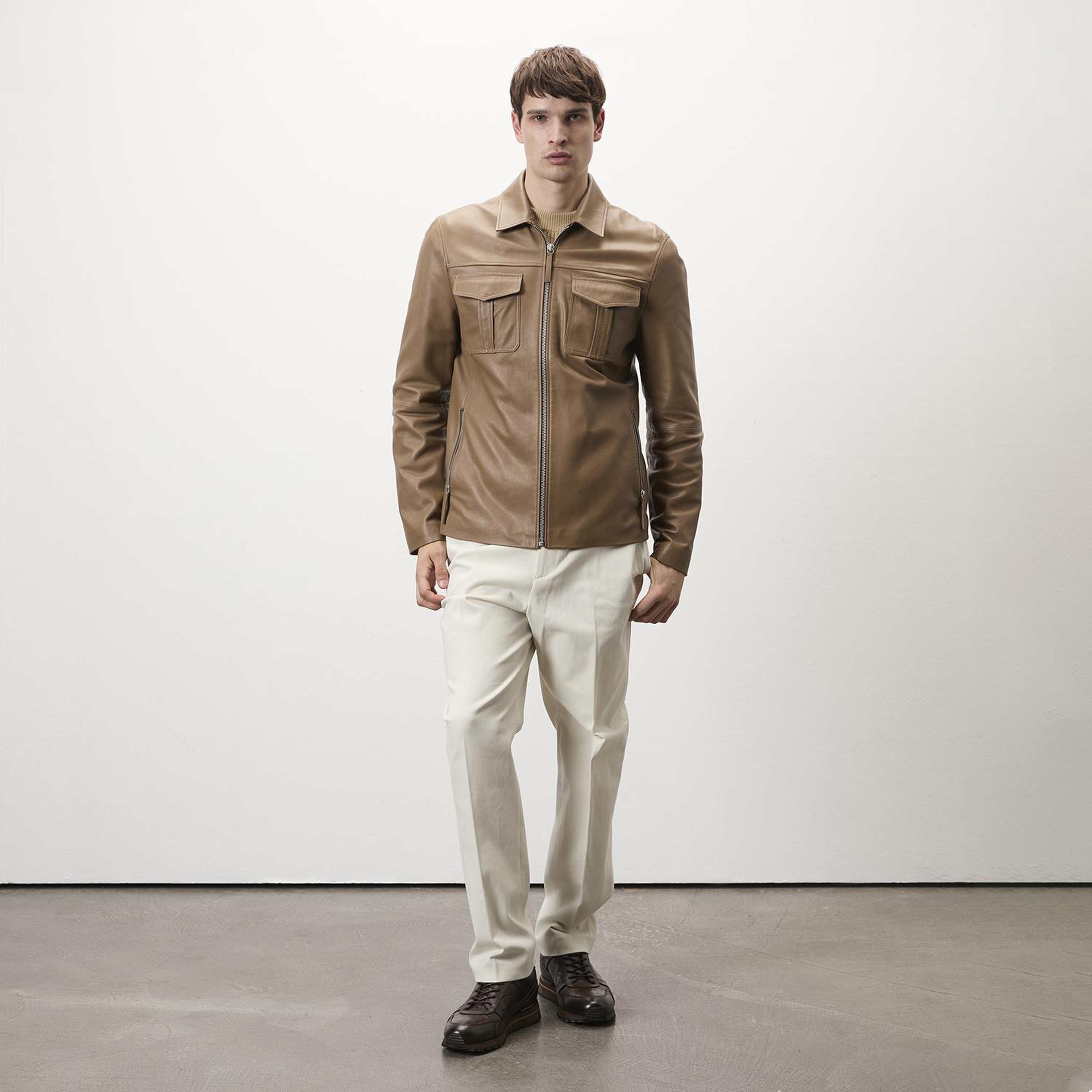 Carlino Kahve Erkek Deri Mont