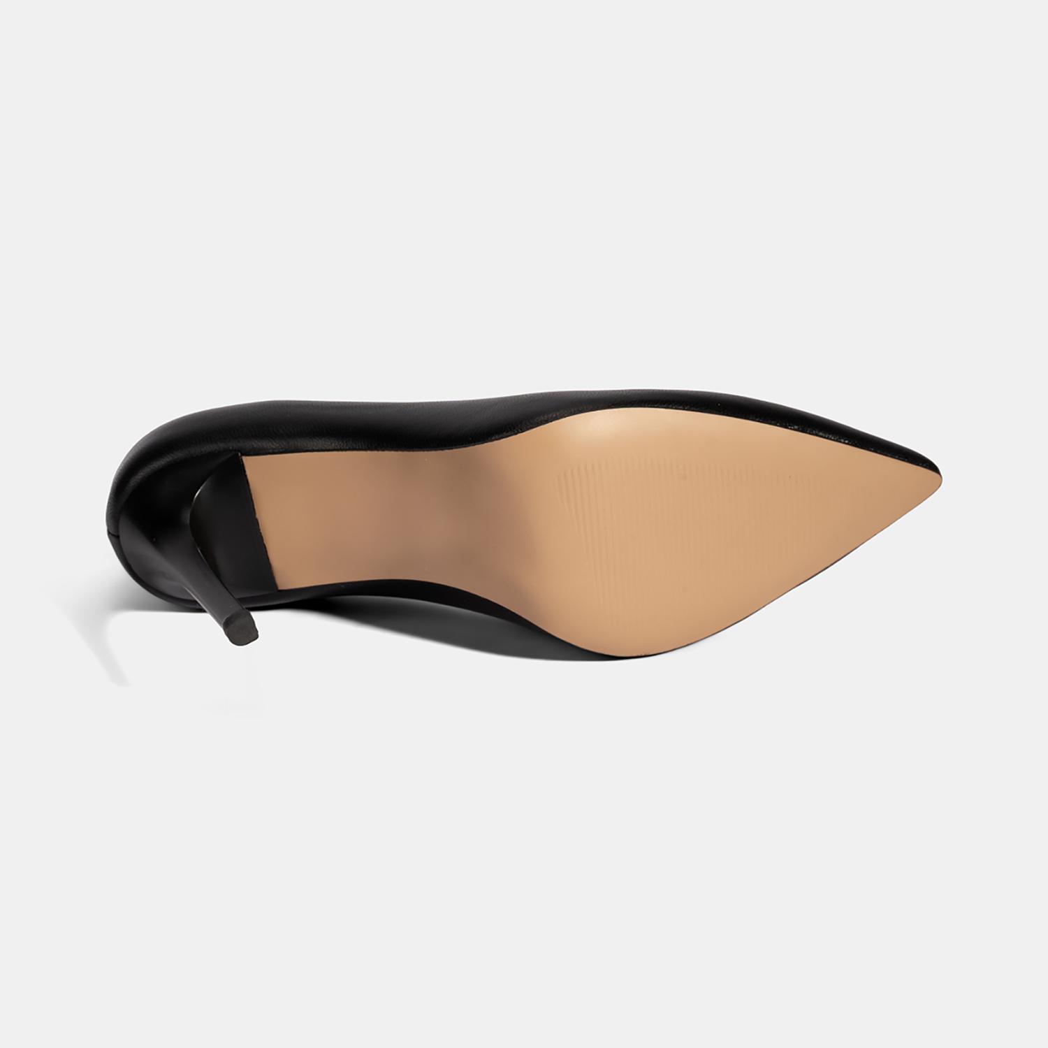 Kadın Siyah Deri Stiletto