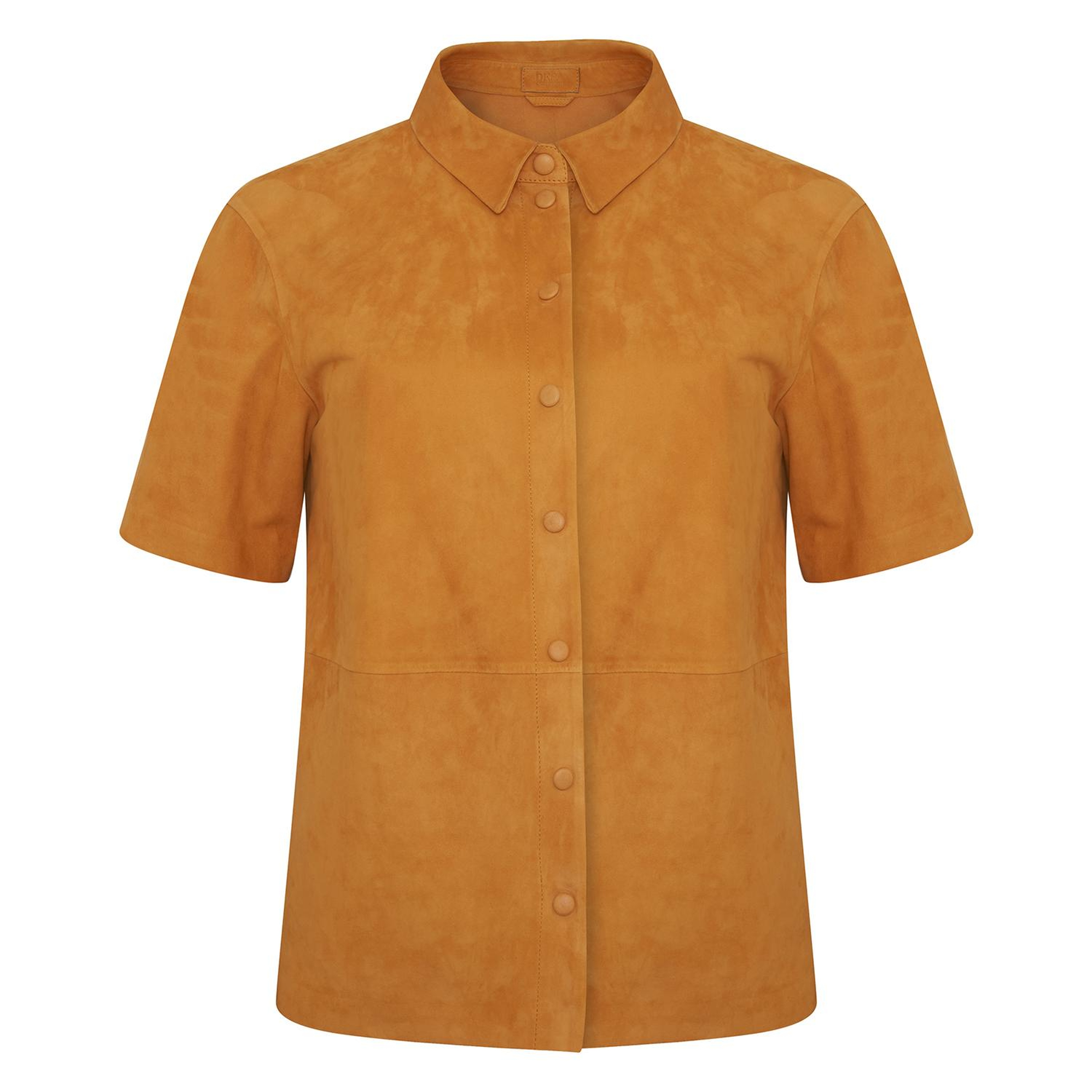 Jemma Turuncu Kadın Kısa Kollu Süet Deri Gömlek