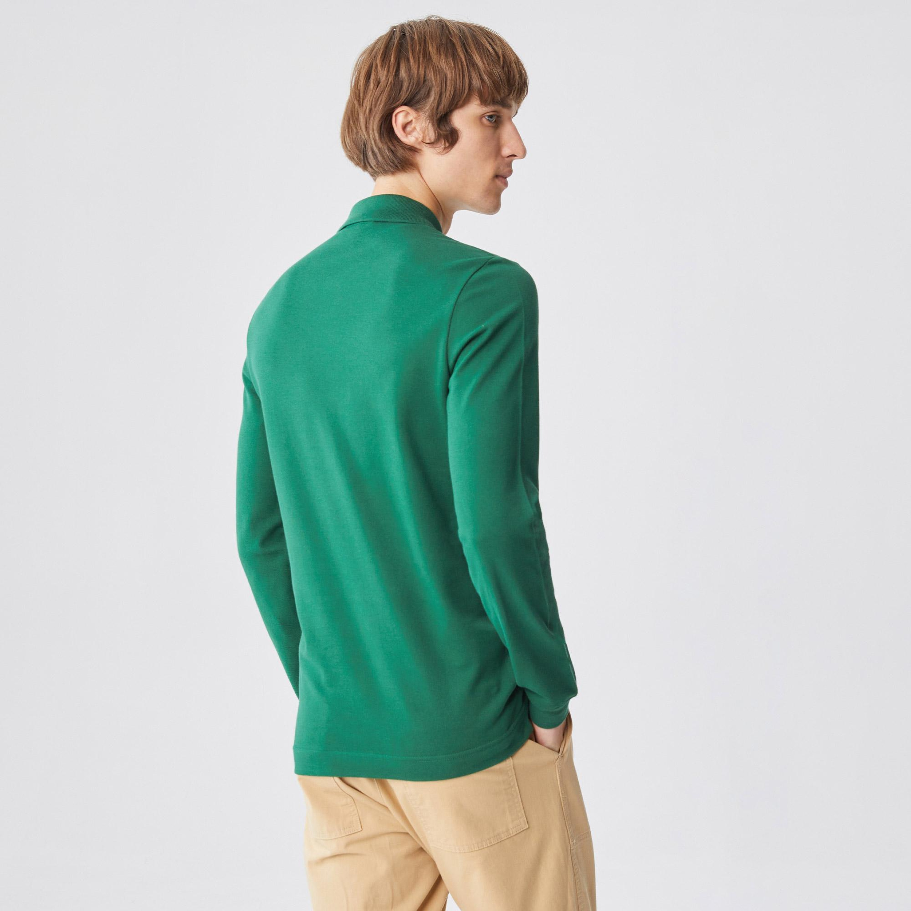 Lacoste L.12.12 Erkek Slim Fit Uzun Kollu Yeşil Polo