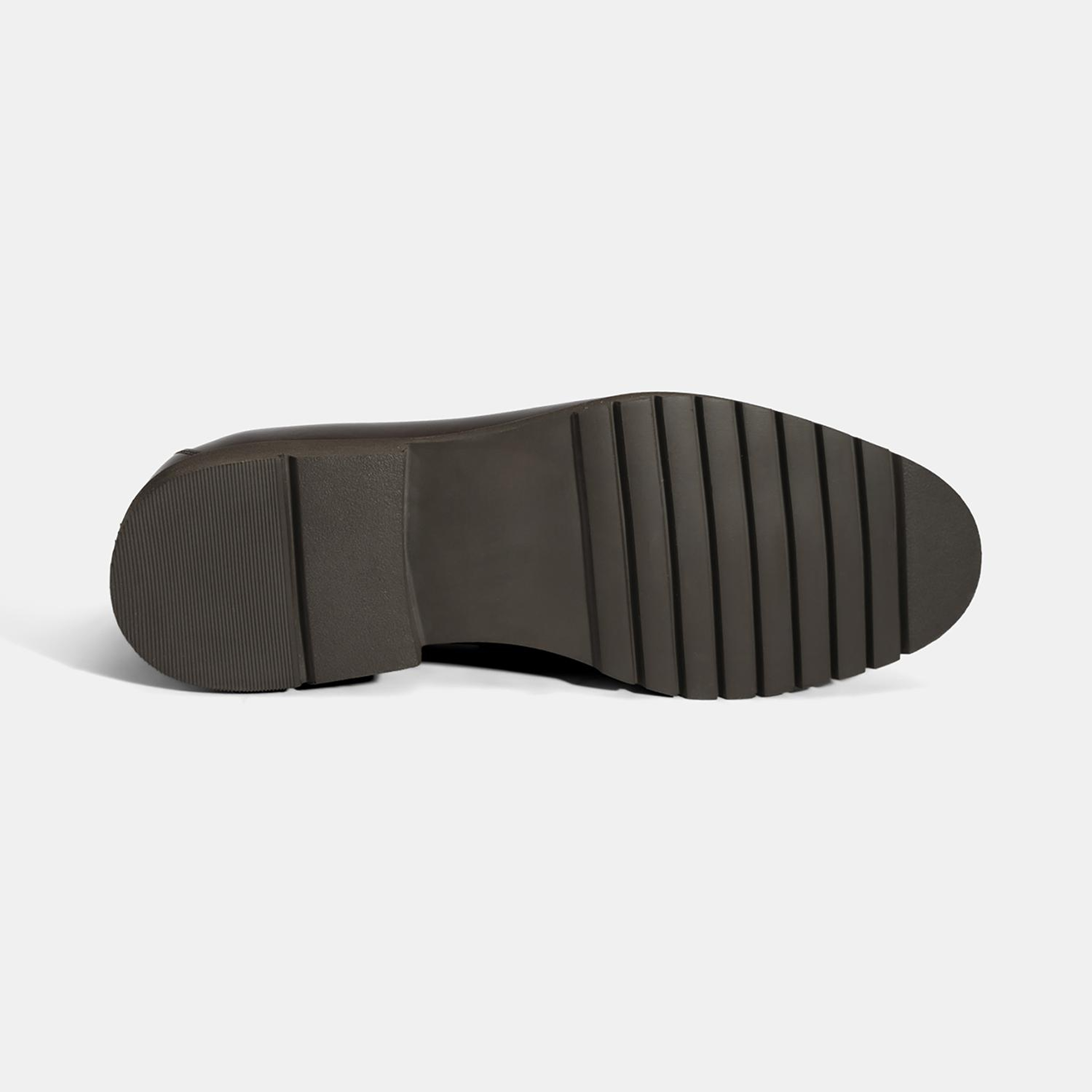 Erkek Kahve Metal Aksesuarlı Deri Loafer