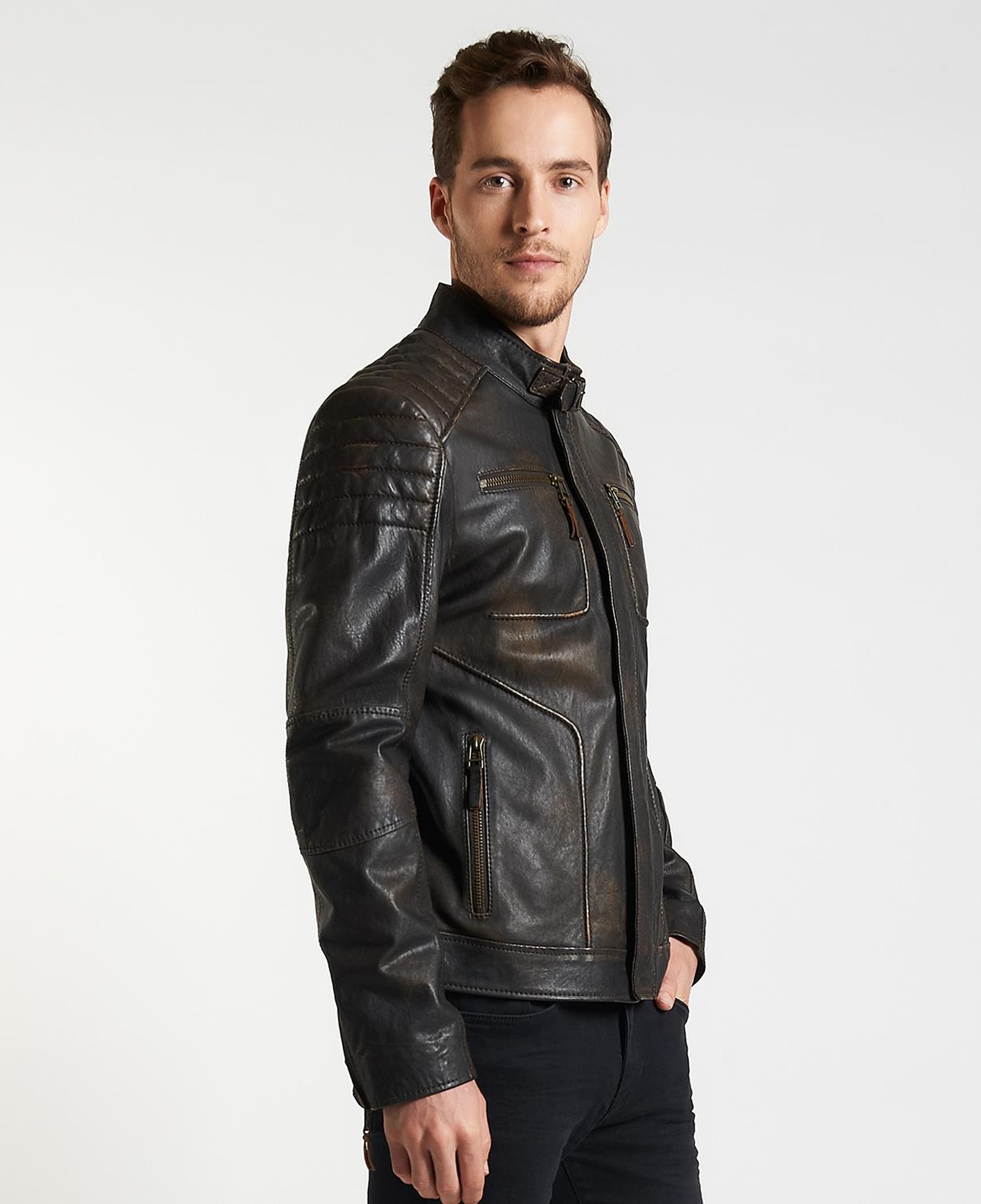 Nancy Vintage Erkek Deri Mont