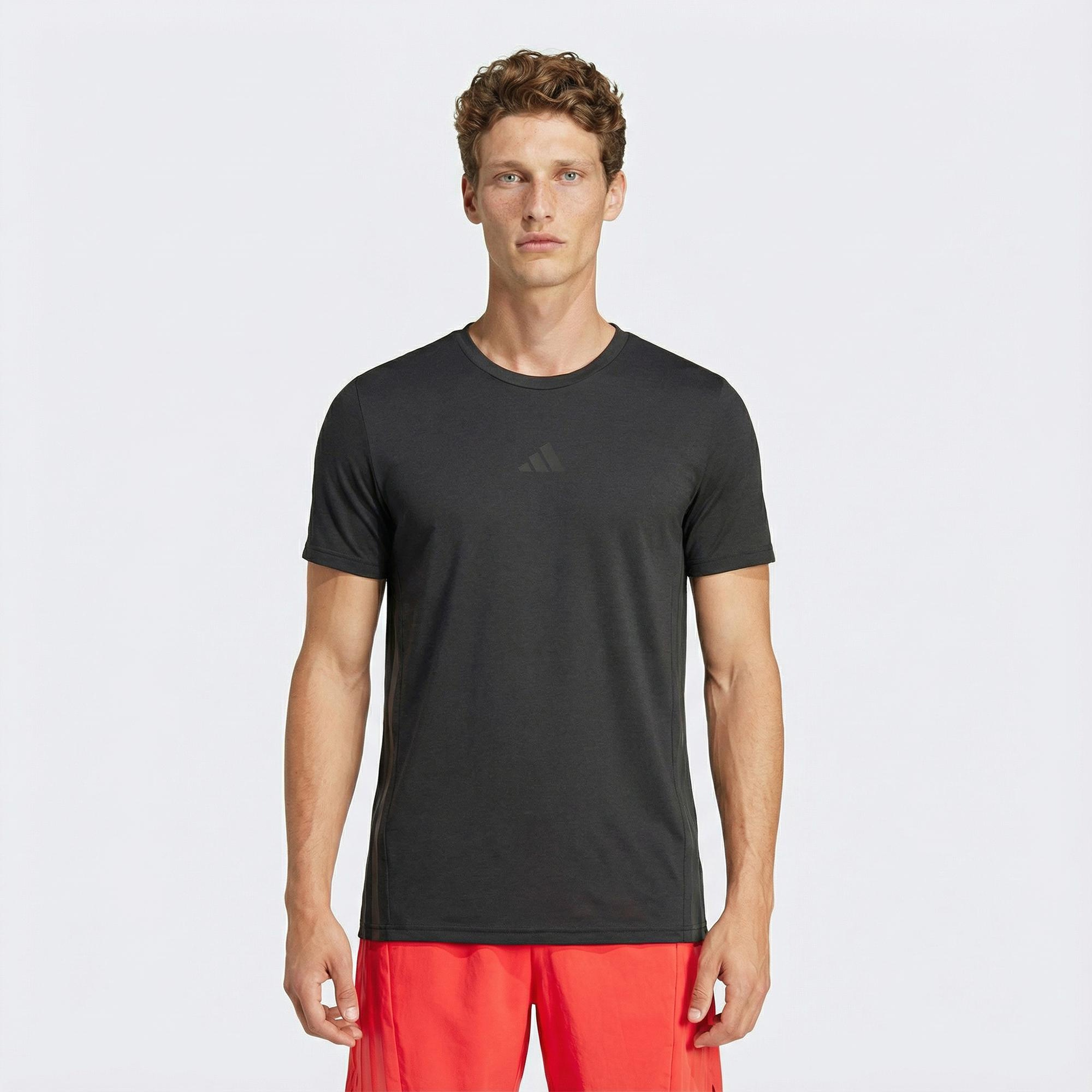 adidas Designed 4 Training 3-Stripes Erkek Siyah T-Shirt