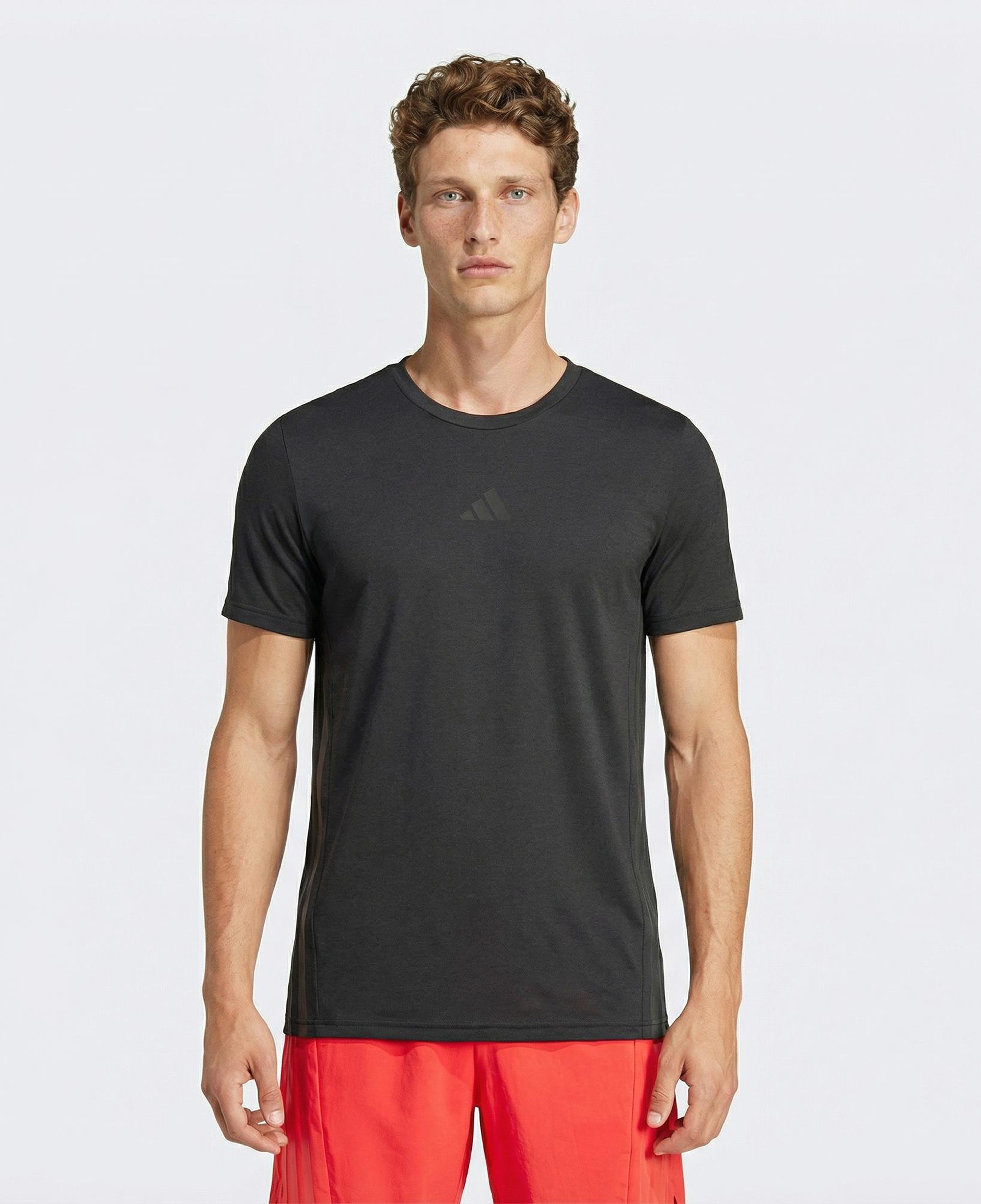 adidas Designed 4 Training 3-Stripes Erkek Siyah T-Shirt