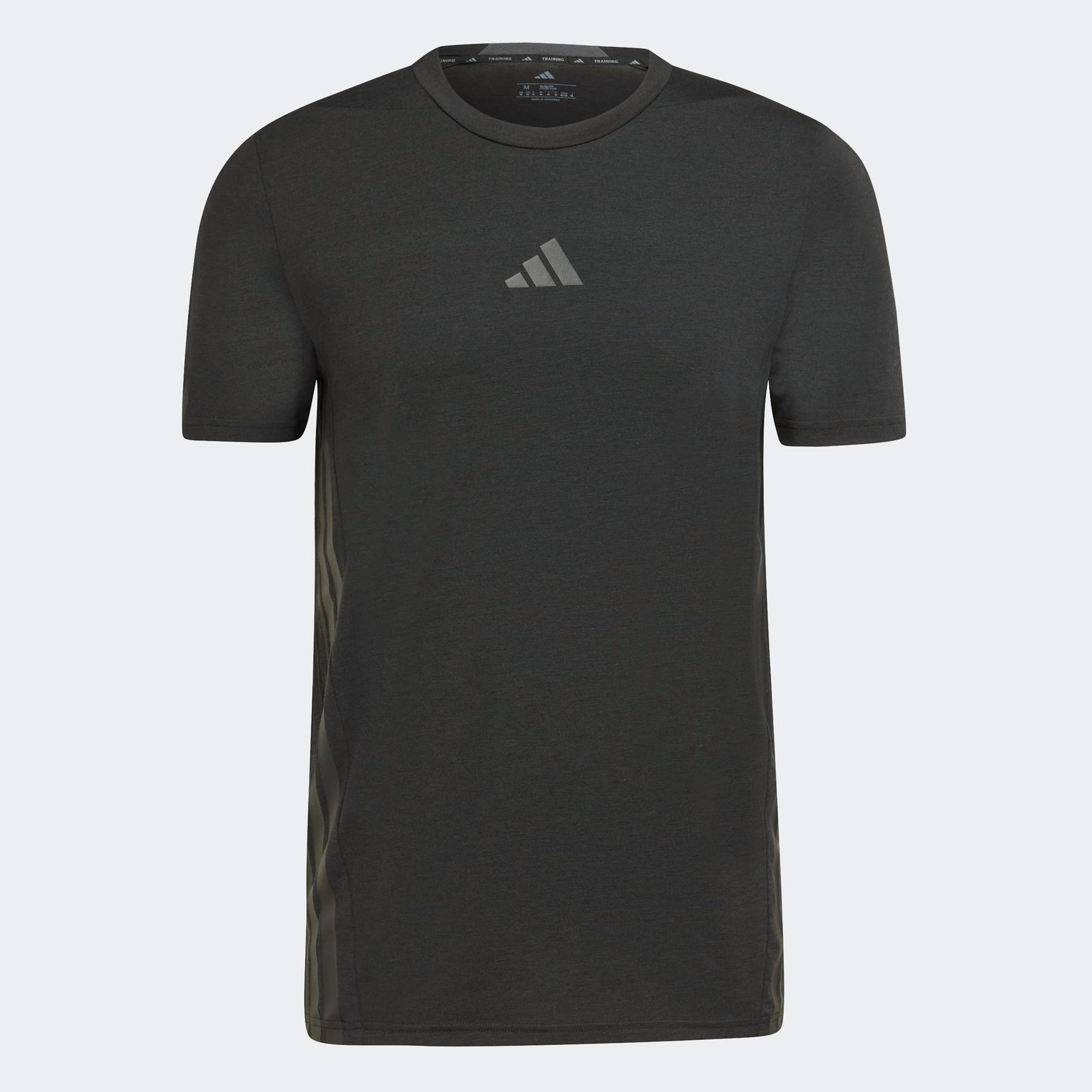 adidas Designed 4 Training 3-Stripes Erkek Siyah T-Shirt