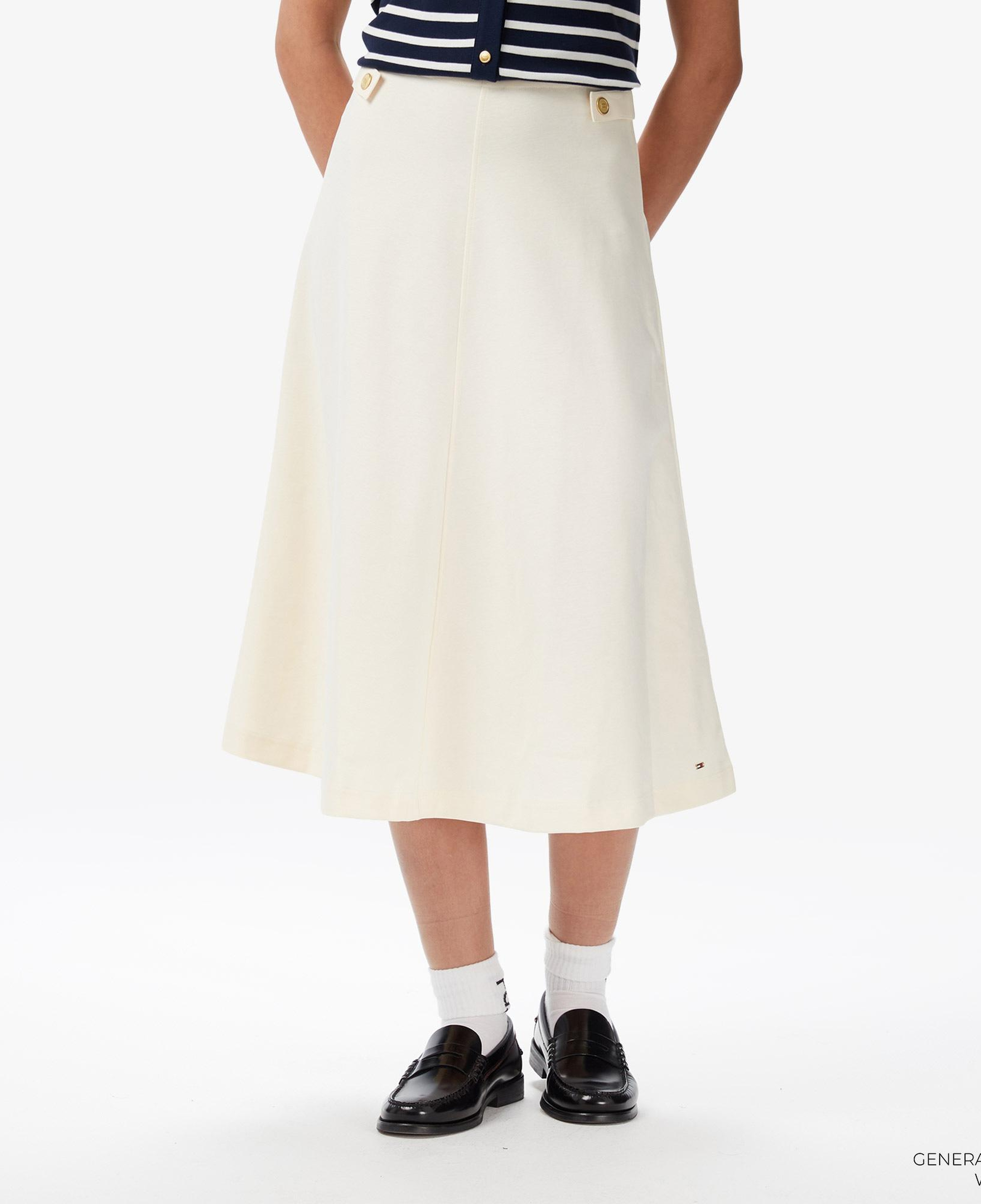 Tommy Hilfiger Gold Button Kadın Bej Etek