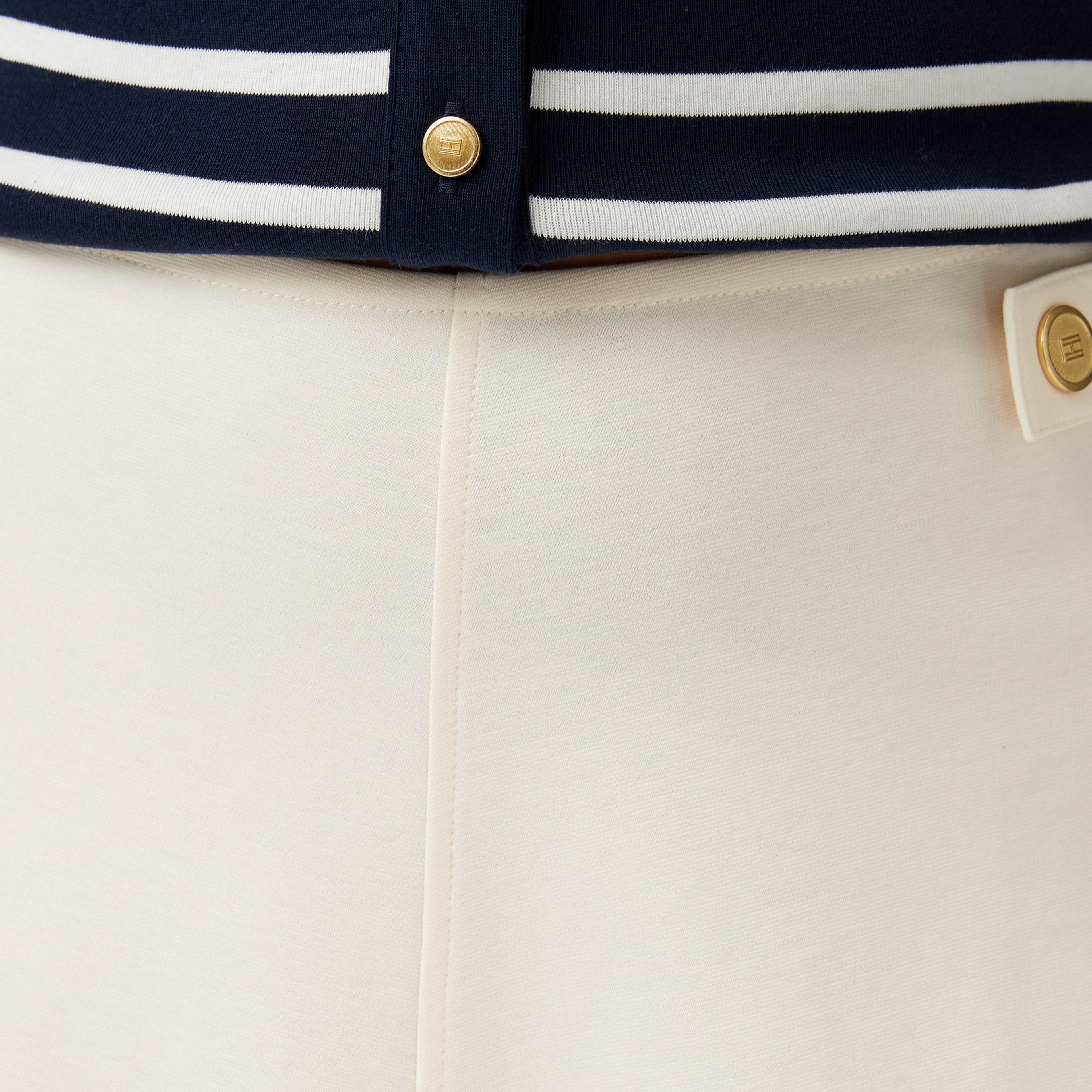 Tommy Hilfiger Gold Button Kadın Bej Etek