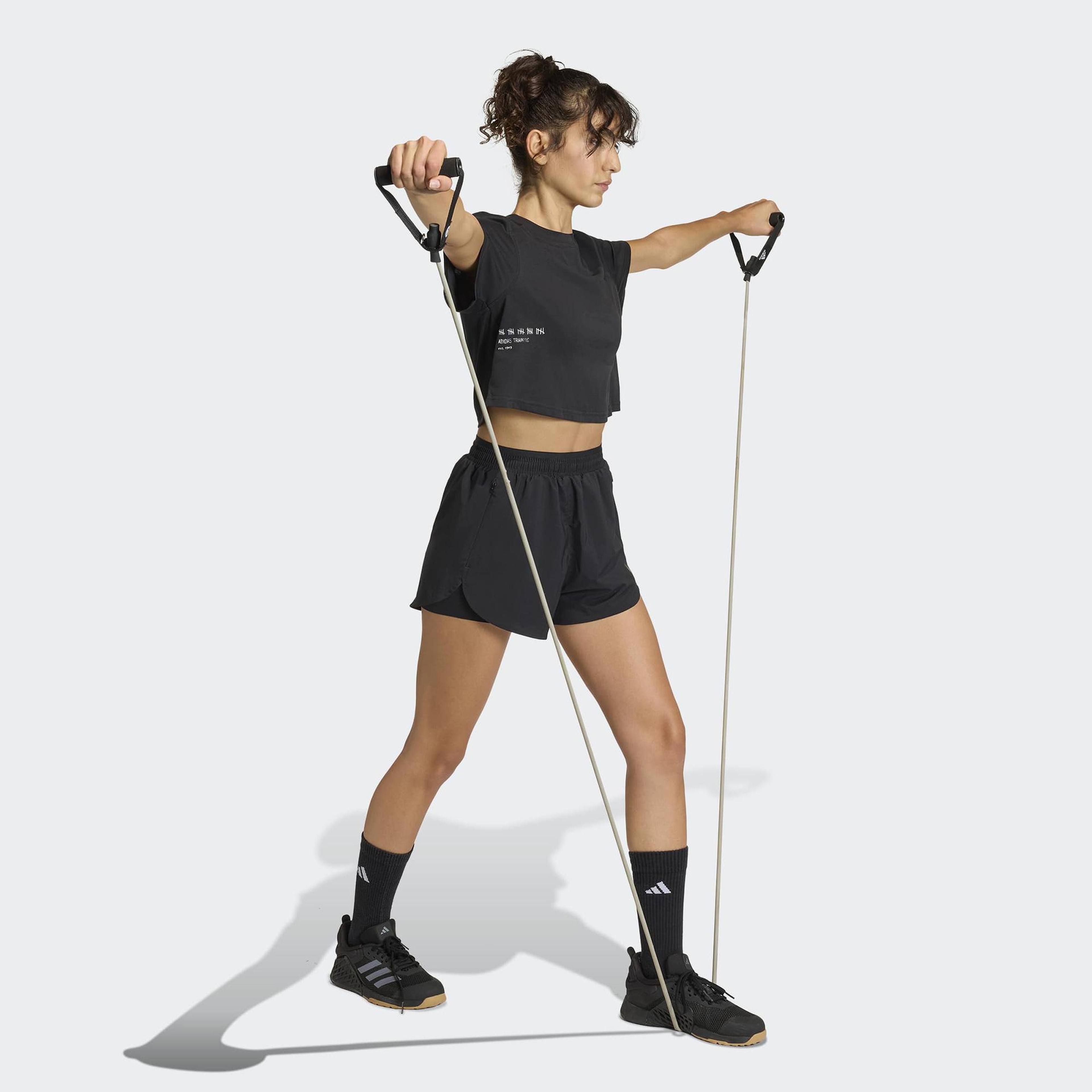 adidas Climacool Power Training Kadın Siyah Crop T-Shirt