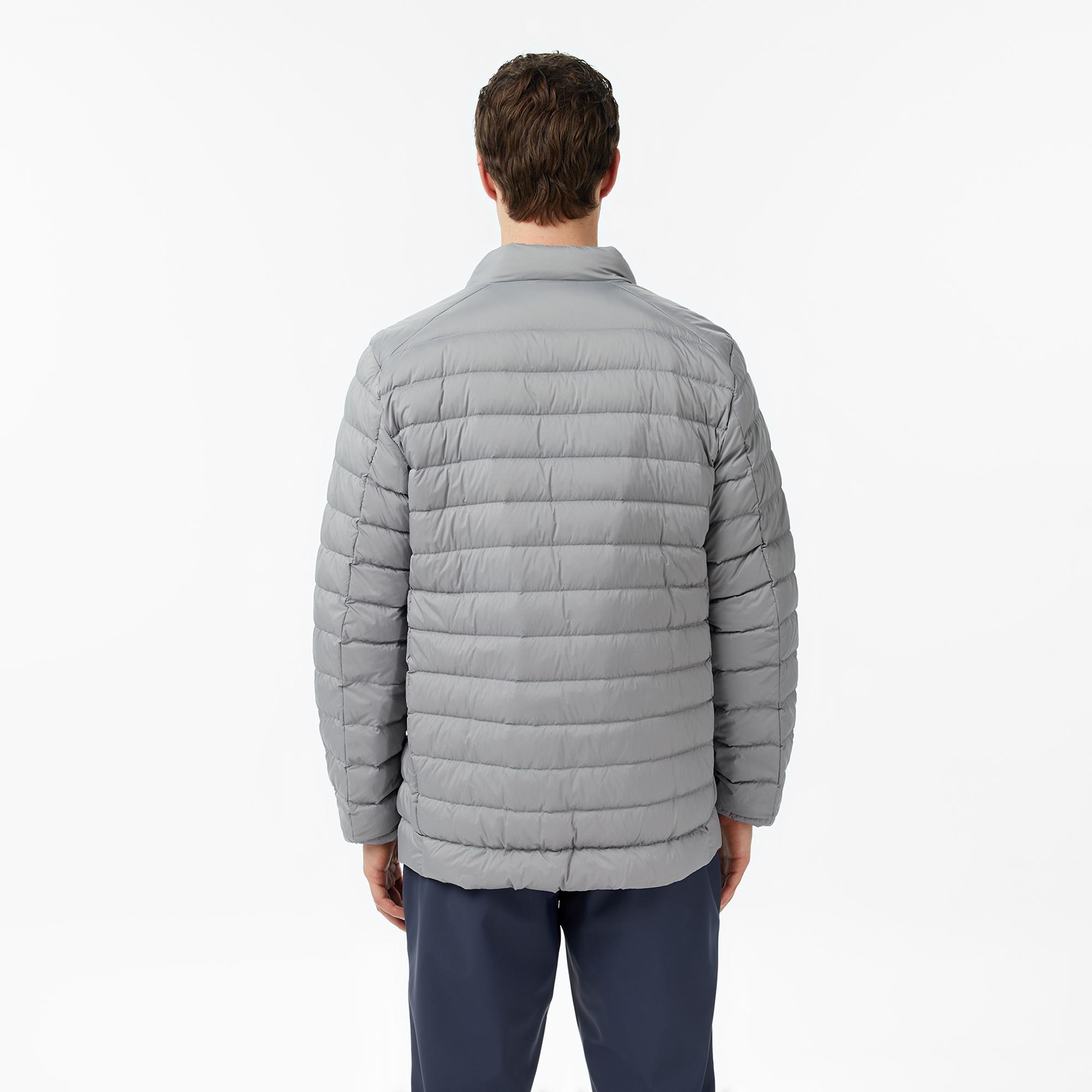 Nautica Erkek Gri Regular Fit Dik Yaka Su İtici Kaz Tüyü Mont