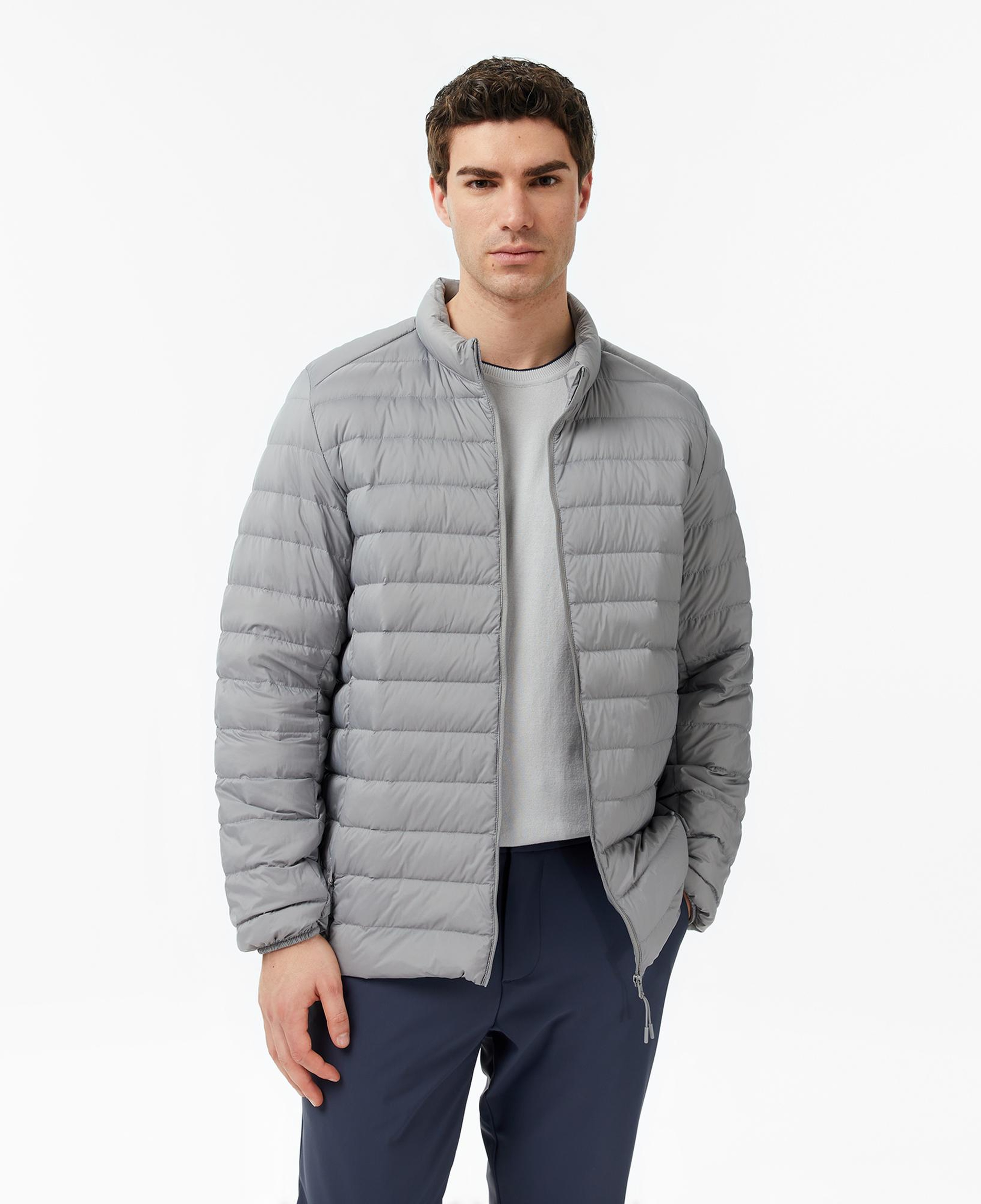 Nautica Erkek Gri Regular Fit Dik Yaka Su İtici Kaz Tüyü Mont