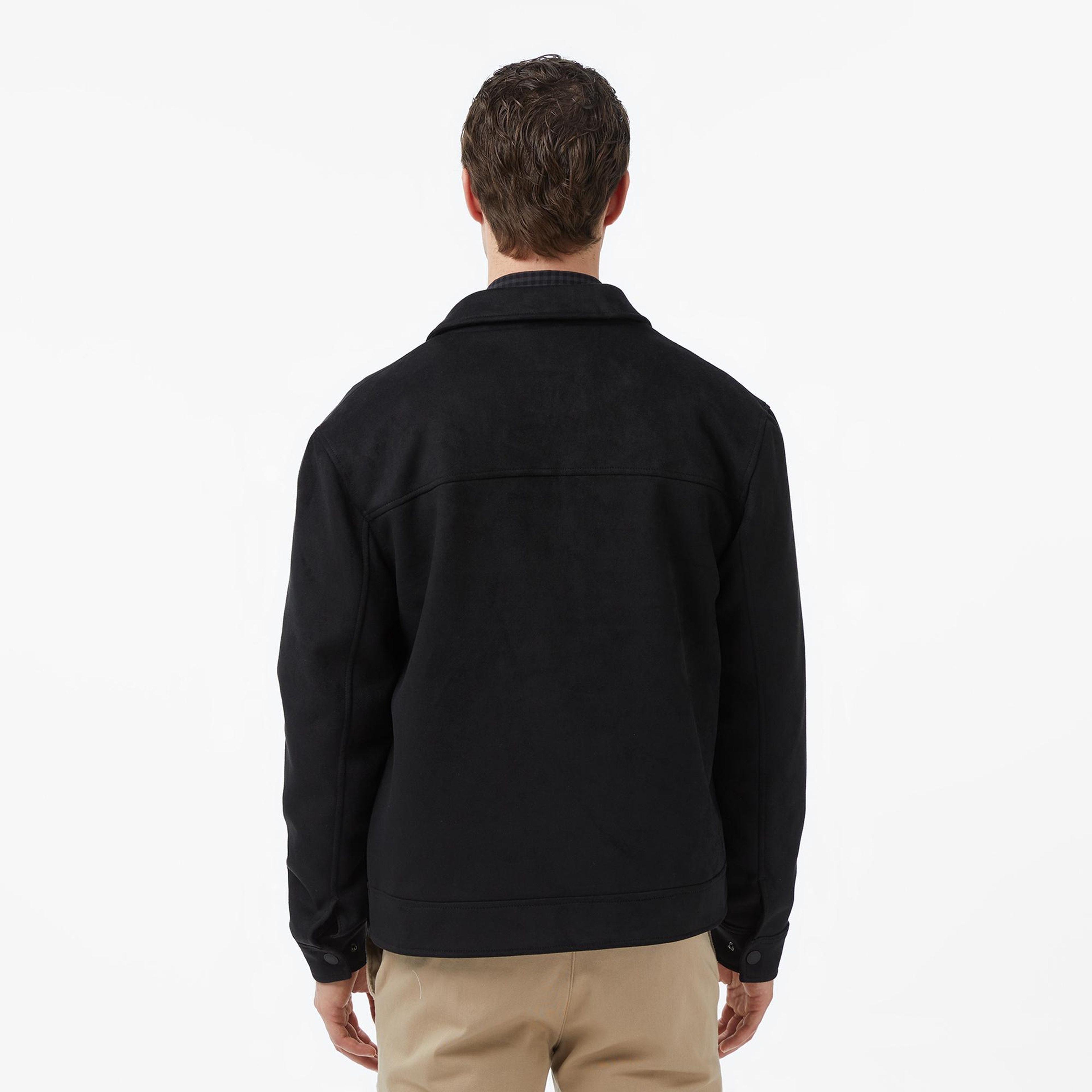 Nautica Erkek Siyah Regular Fit Süet Ceket