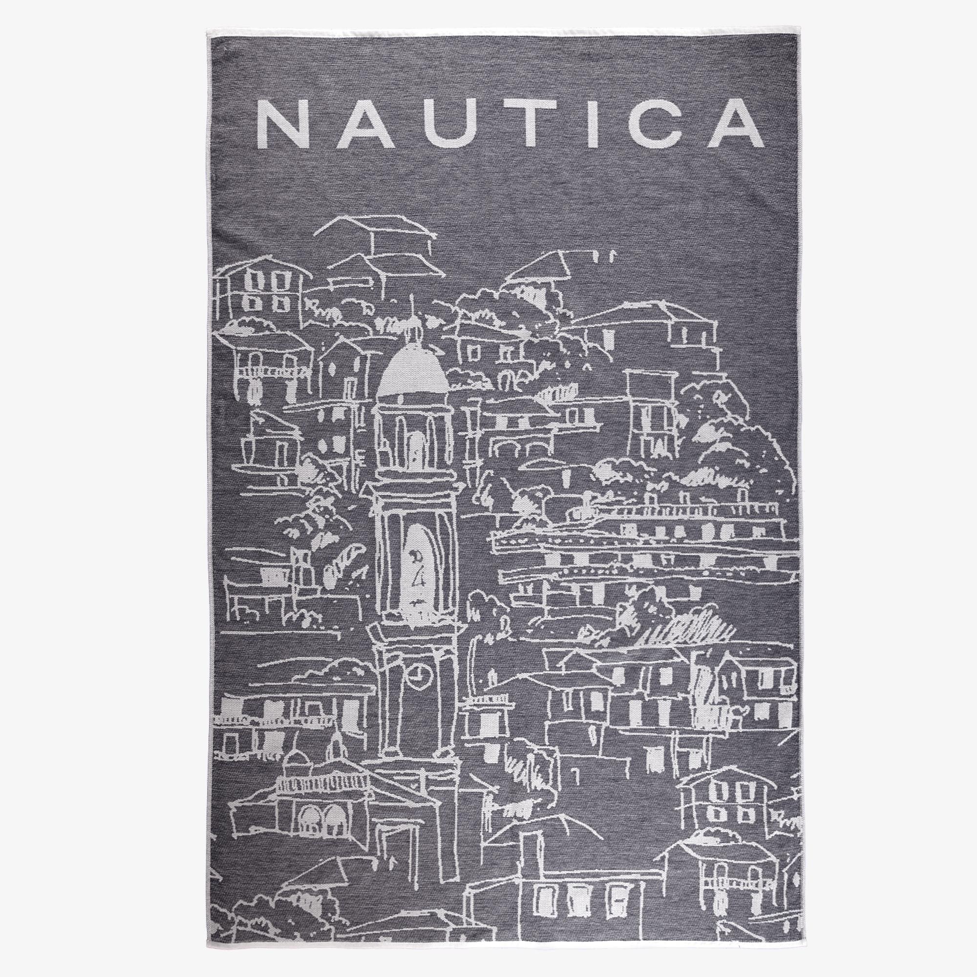 Nautica Unisex Lacivert Desenli Havlu