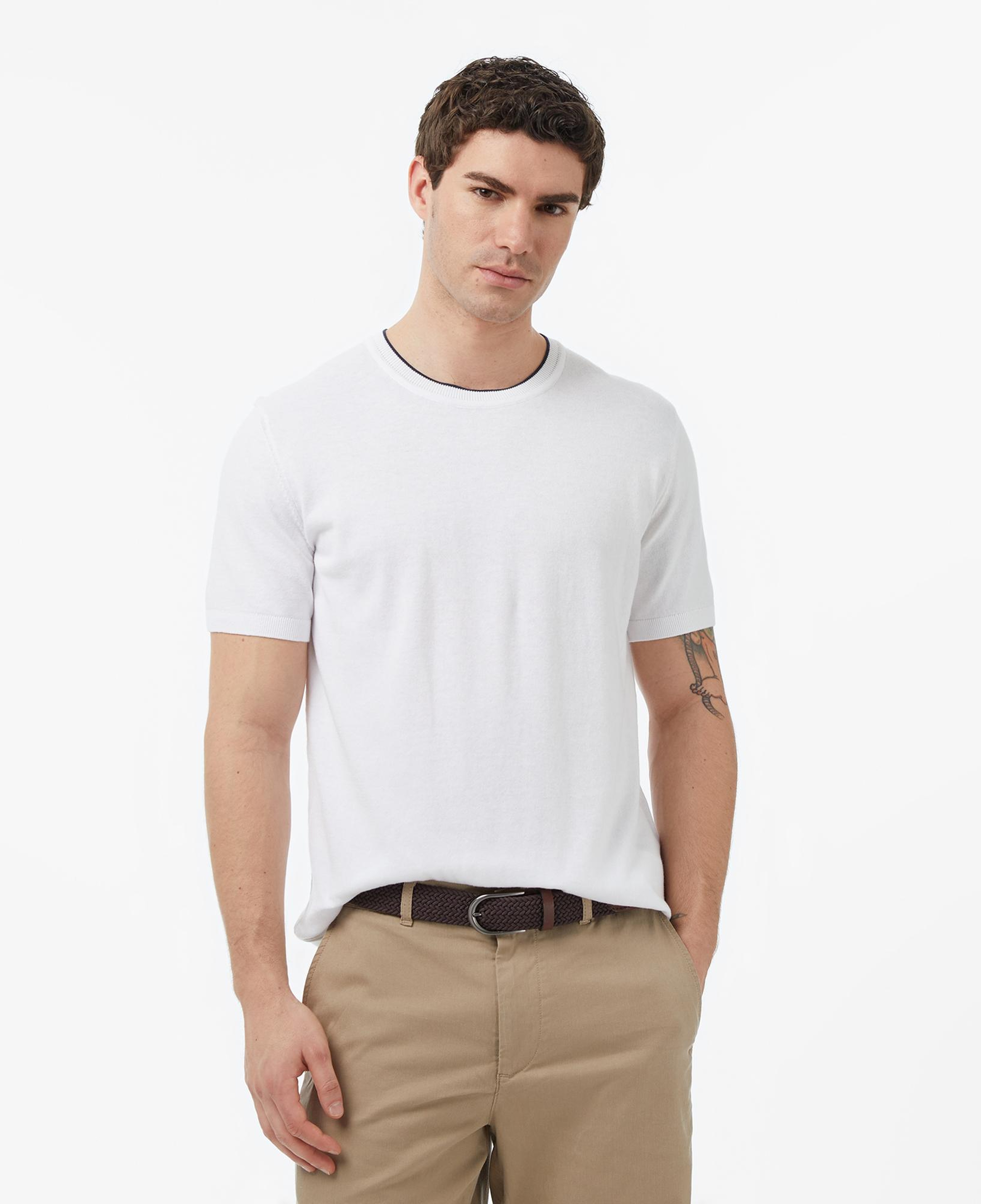 Nautica Erkek Beyaz Regular Fit Kısa Kollu Triko