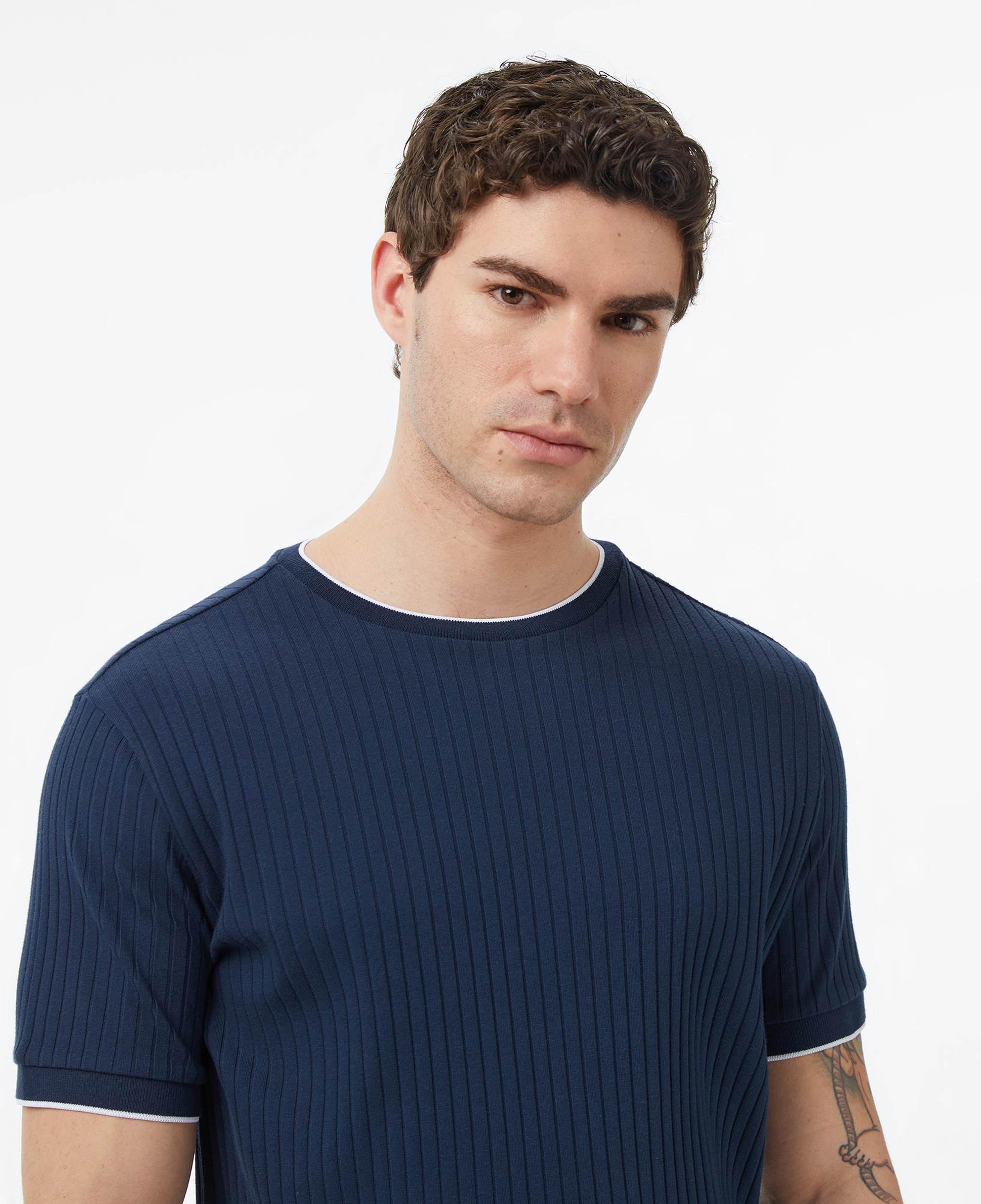 Nautica Erkek Lacivert Regular Fit Çizgili T-Shirt