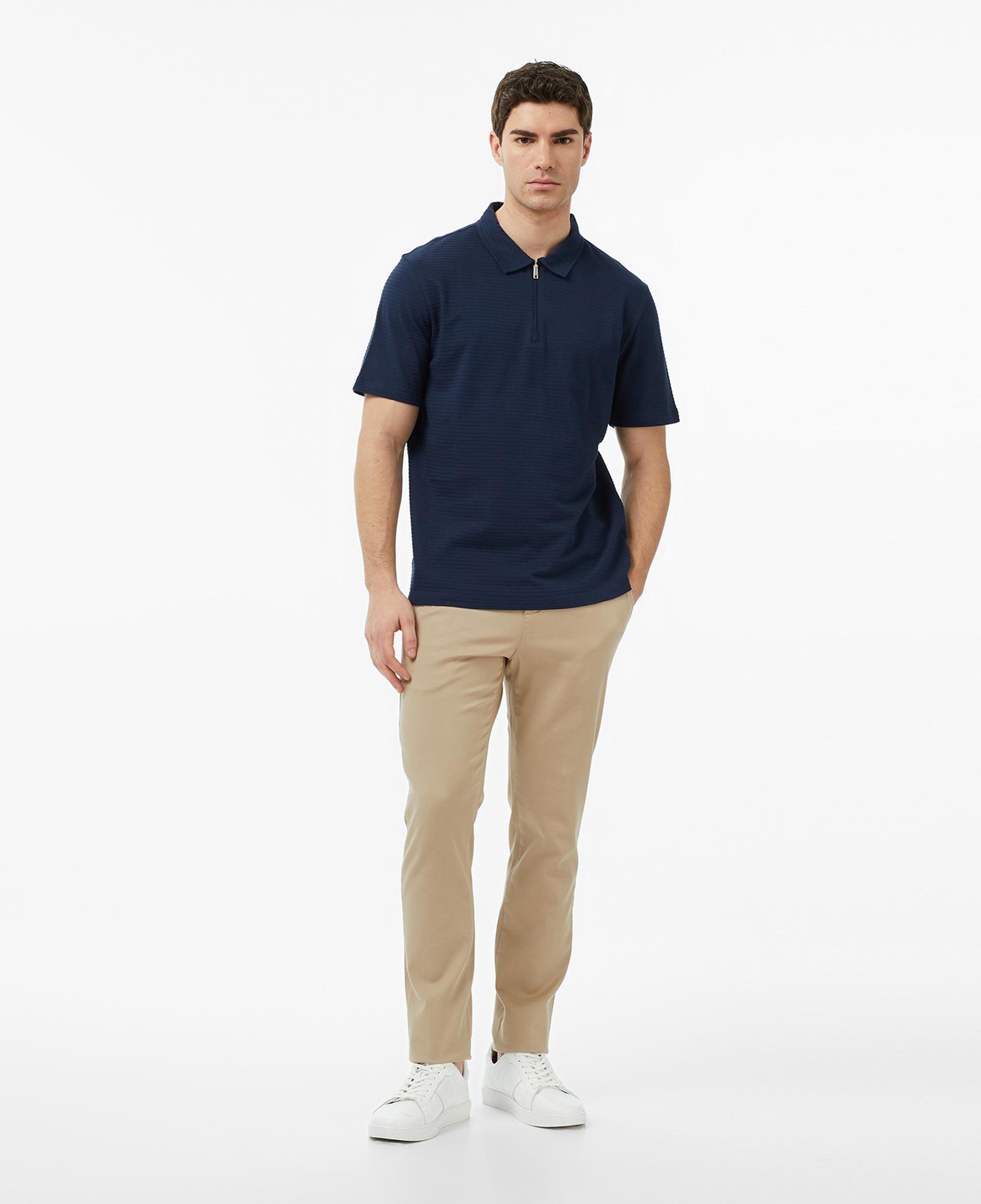 Nautica Erkek Lacivert Regular Fit Çizgili Polo Yaka T-Shirt
