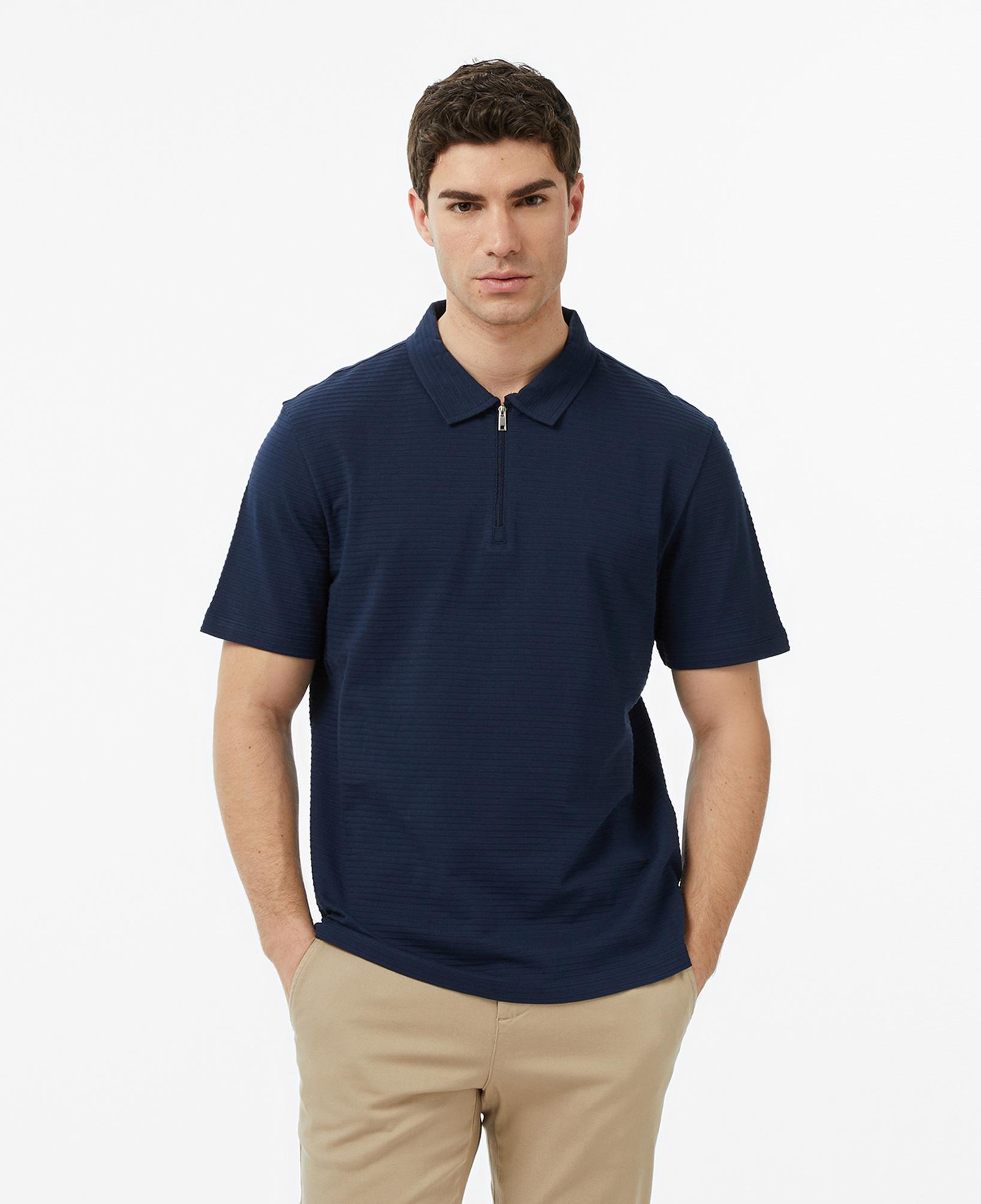 Nautica Erkek Lacivert Regular Fit Çizgili Polo Yaka T-Shirt