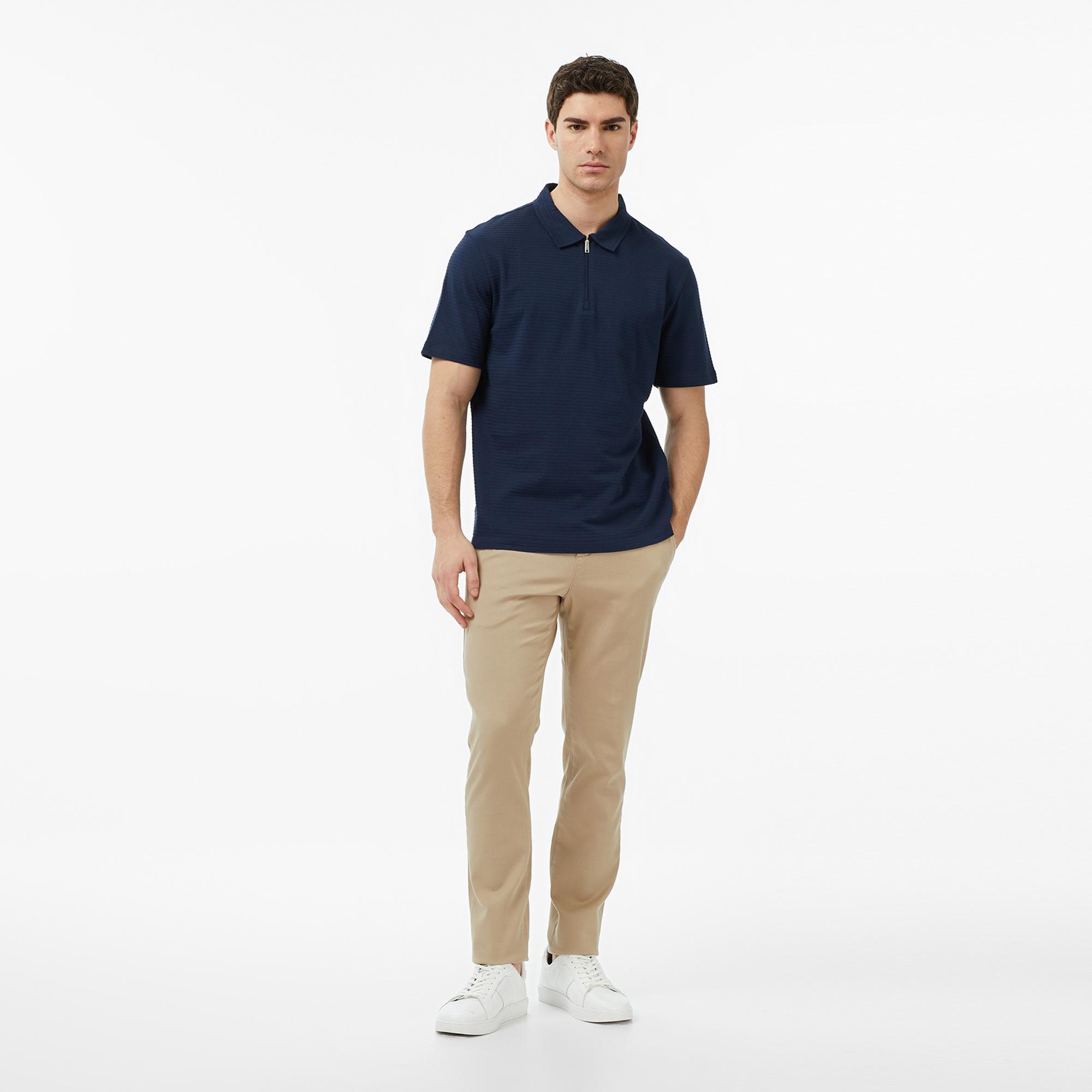 Nautica Erkek Lacivert Regular Fit Çizgili Polo Yaka T-Shirt
