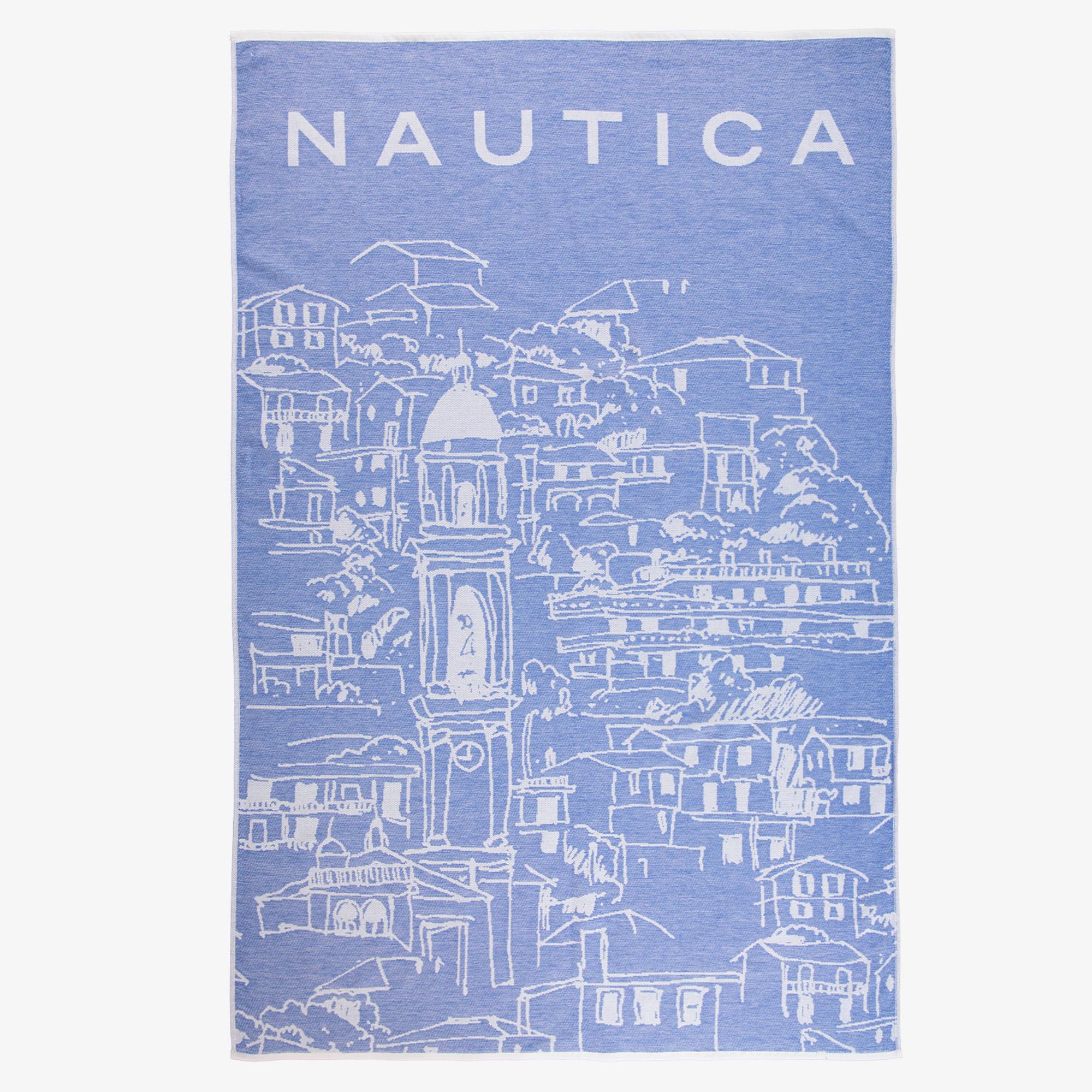 Nautica Unisex Mavi Desenli Havlu