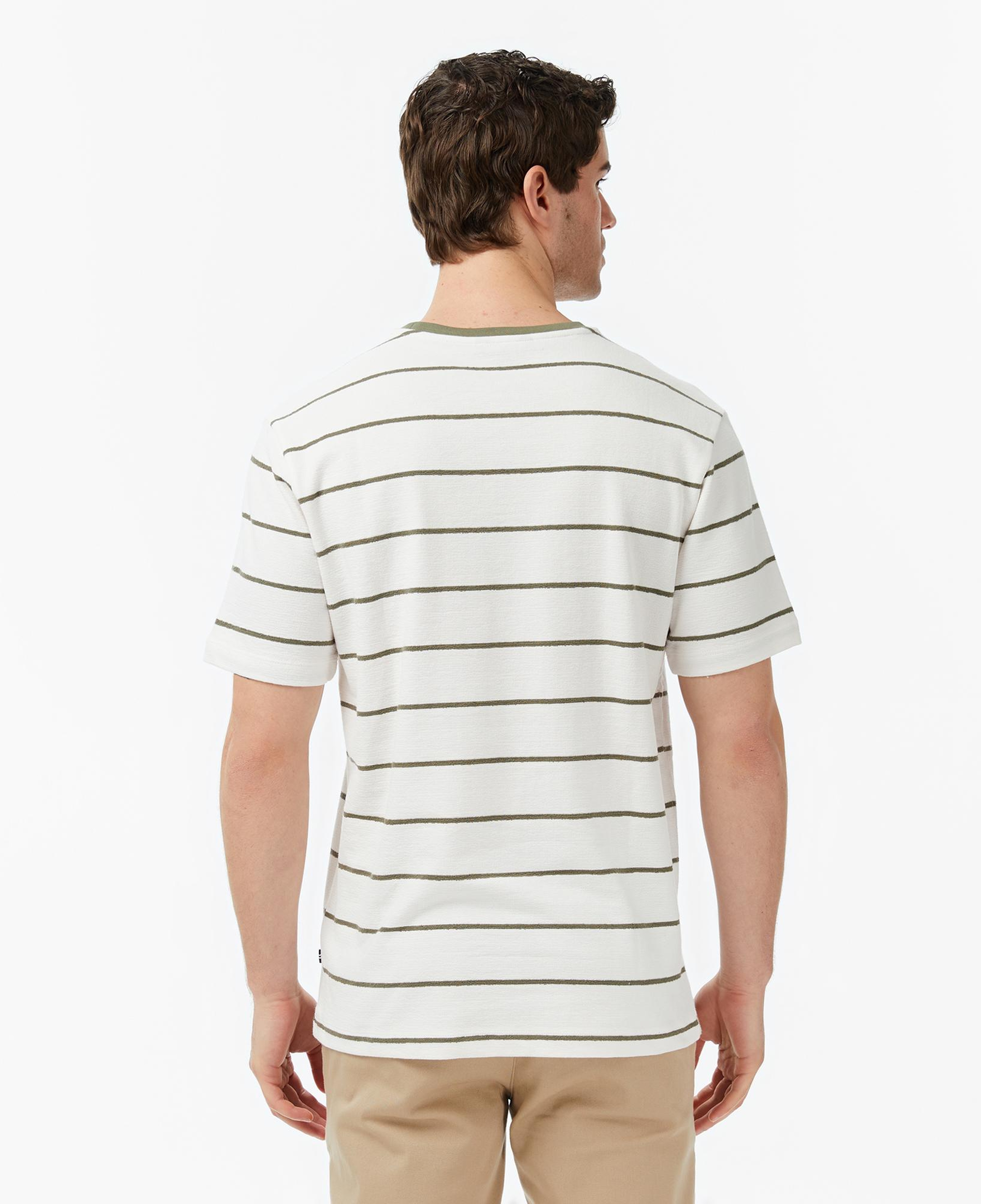 Nautica Erkek Krem Regular Fit Çizgili T-Shirt