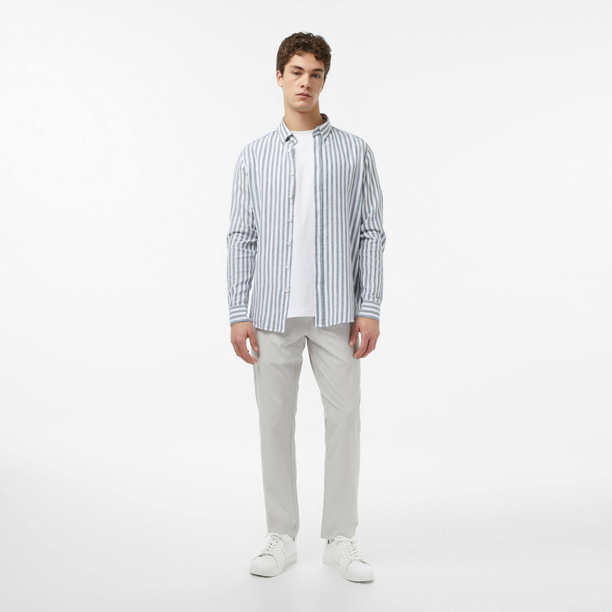 Nautica Erkek Gri Slim Fit Teknik Pantolon