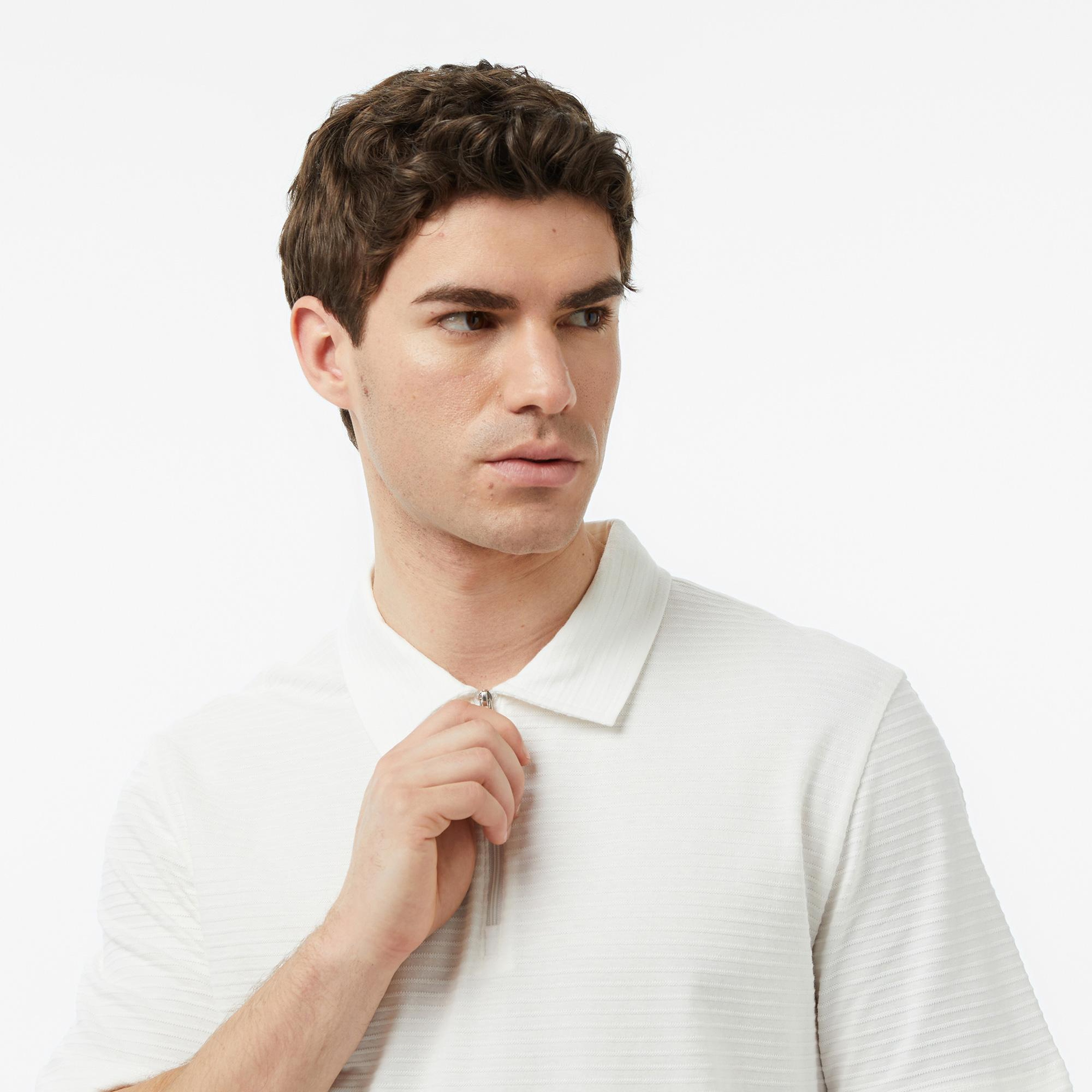 Nautica Erkek Krem Regular Fit Polo Yaka T-Shirt
