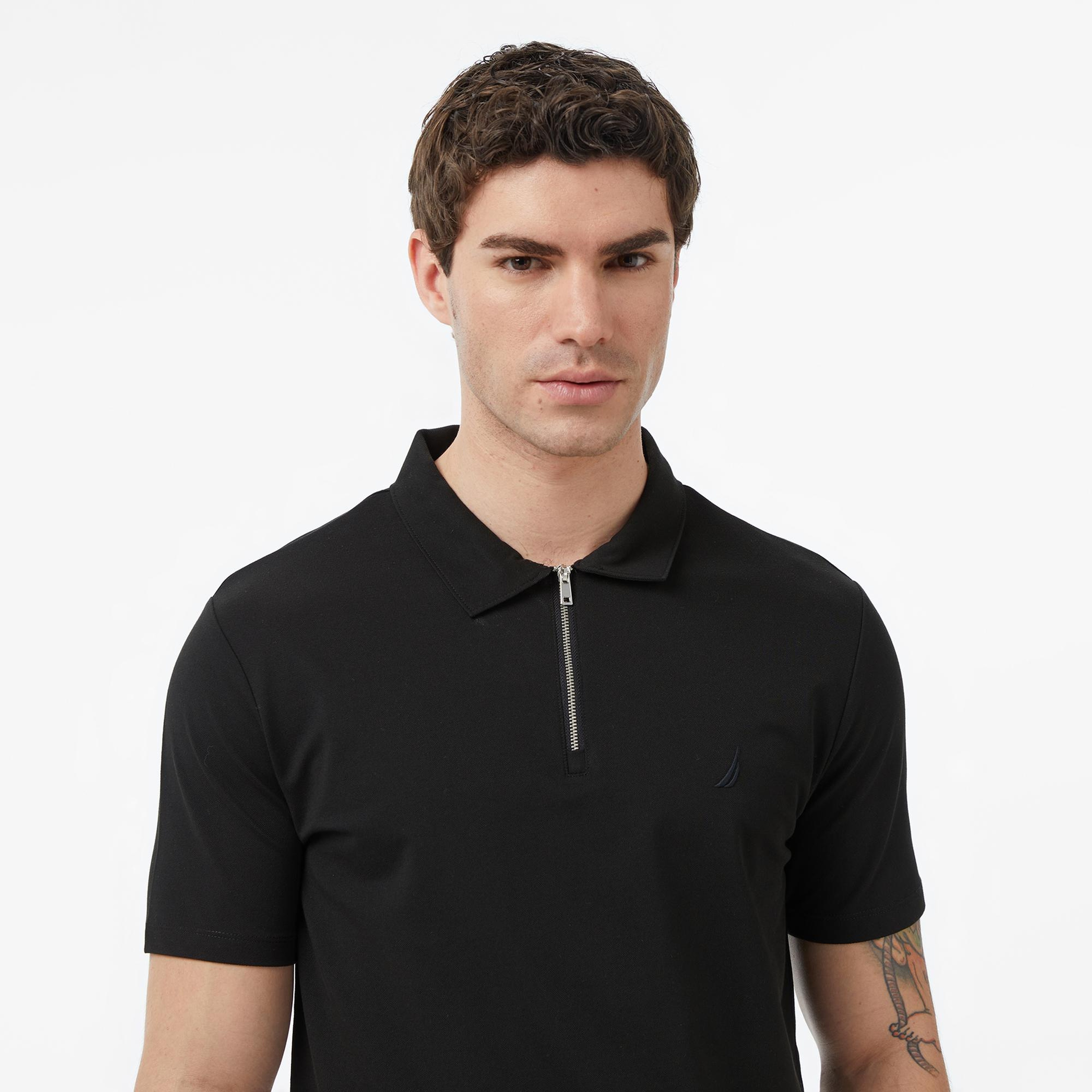Nautica Erkek Siyah Regular Fit Polo Yaka T-Shirt