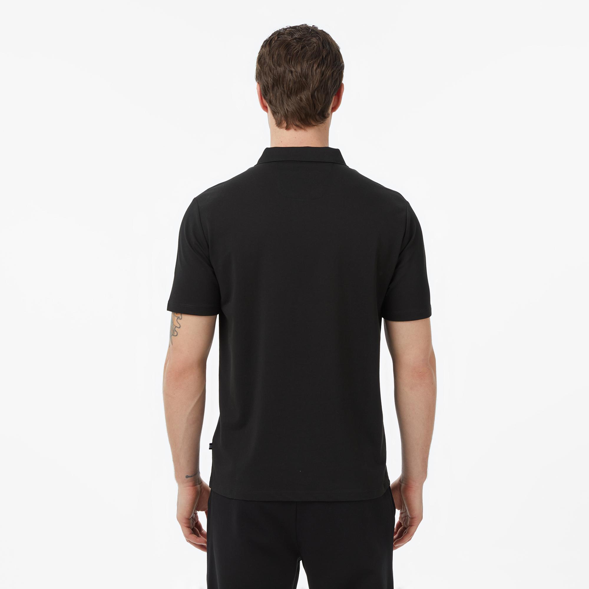 Nautica Erkek Siyah Regular Fit Polo Yaka T-Shirt