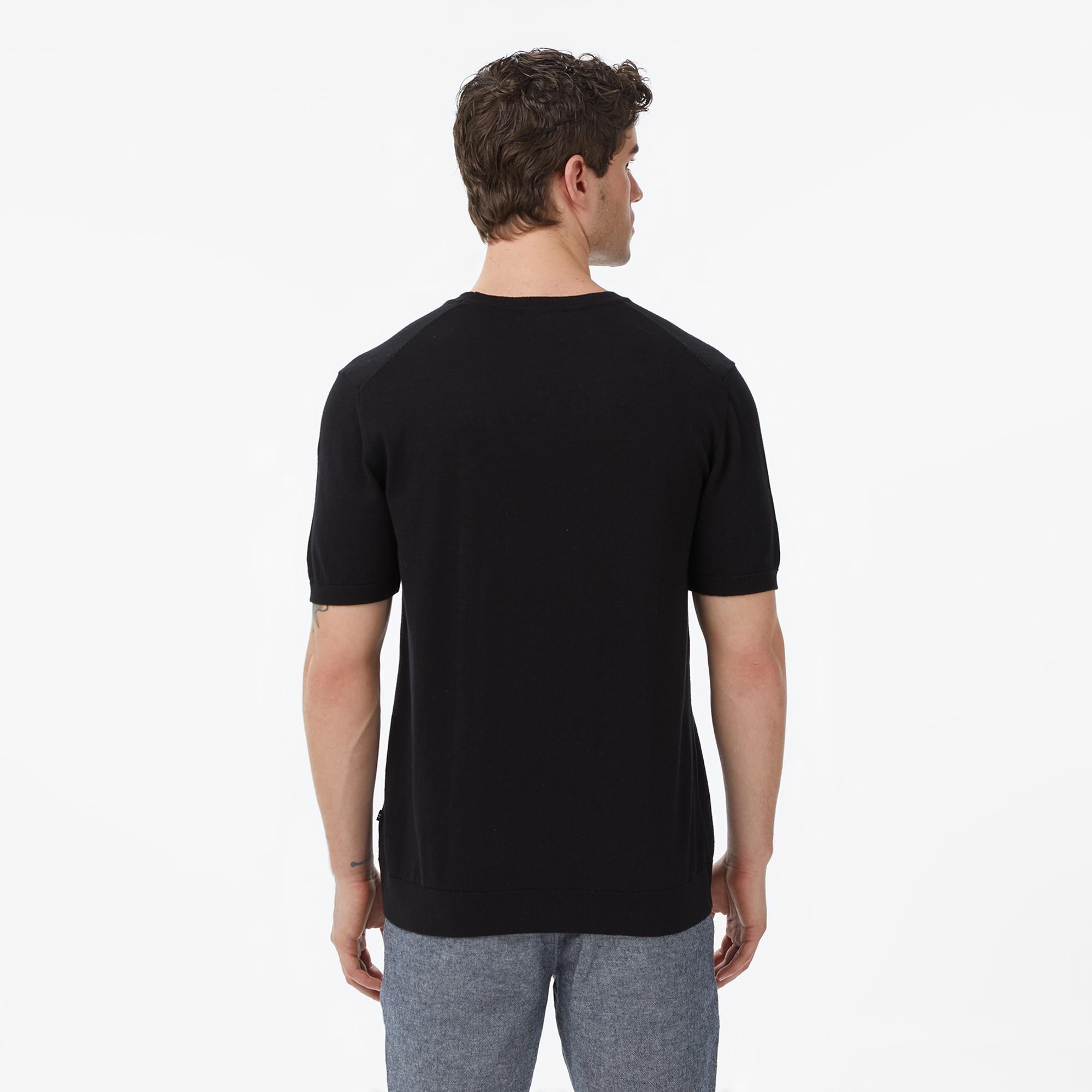 Nautica Erkek Siyah Regular Fit Kısa Kollu Triko