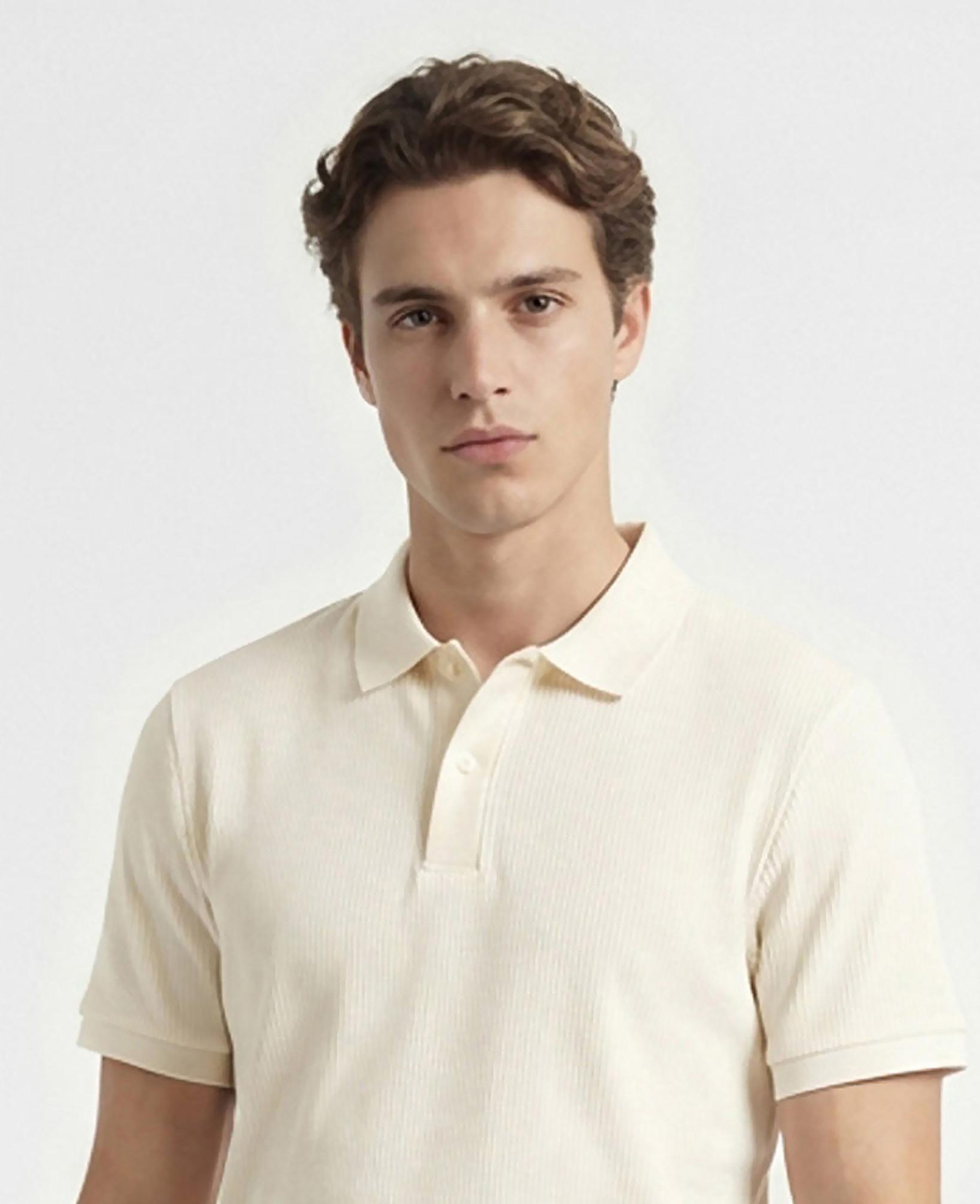Nautica Erkek Krem Slim Fit Polo Yaka T-Shirt