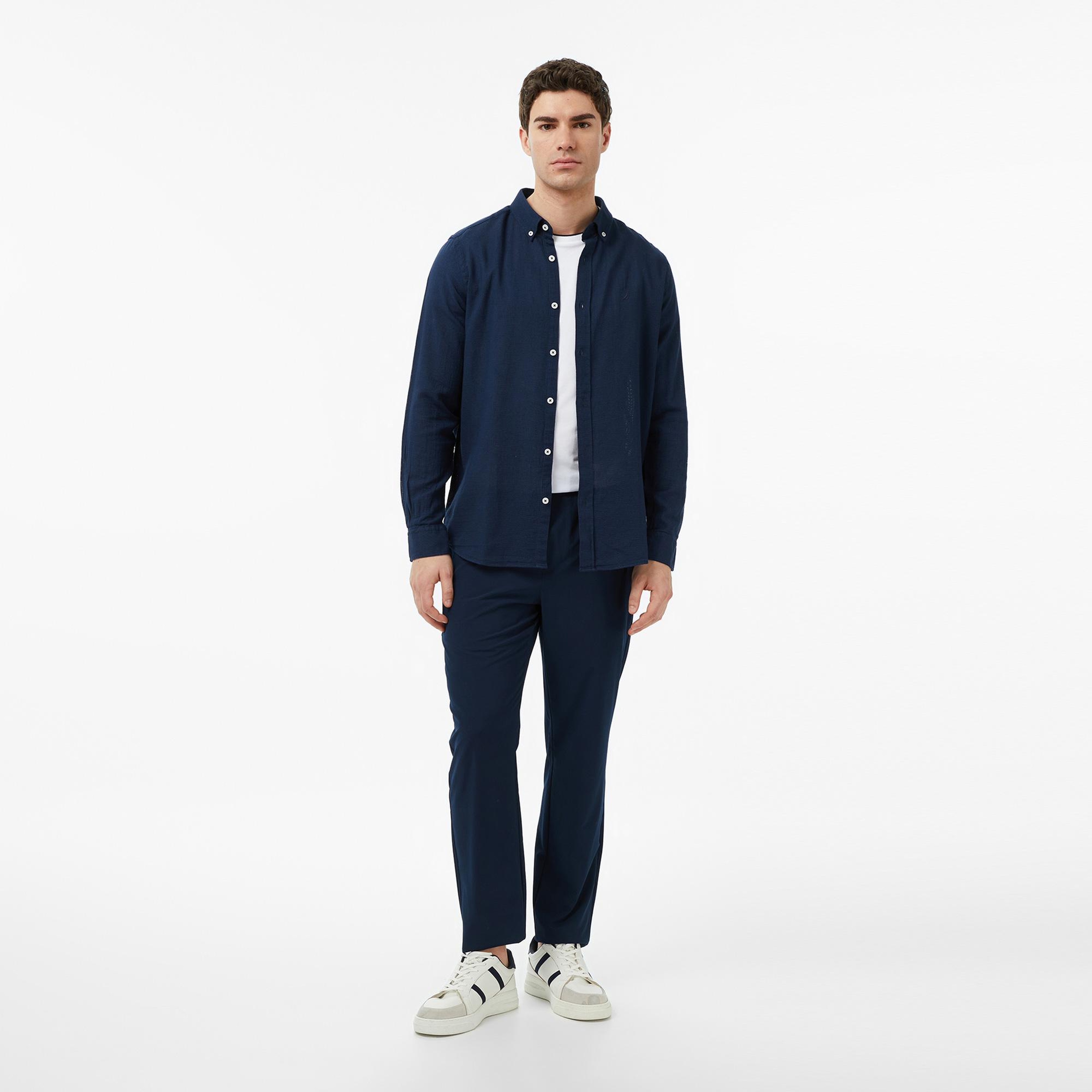 Nautica Erkek Lacivert Regular Fit Gömlek