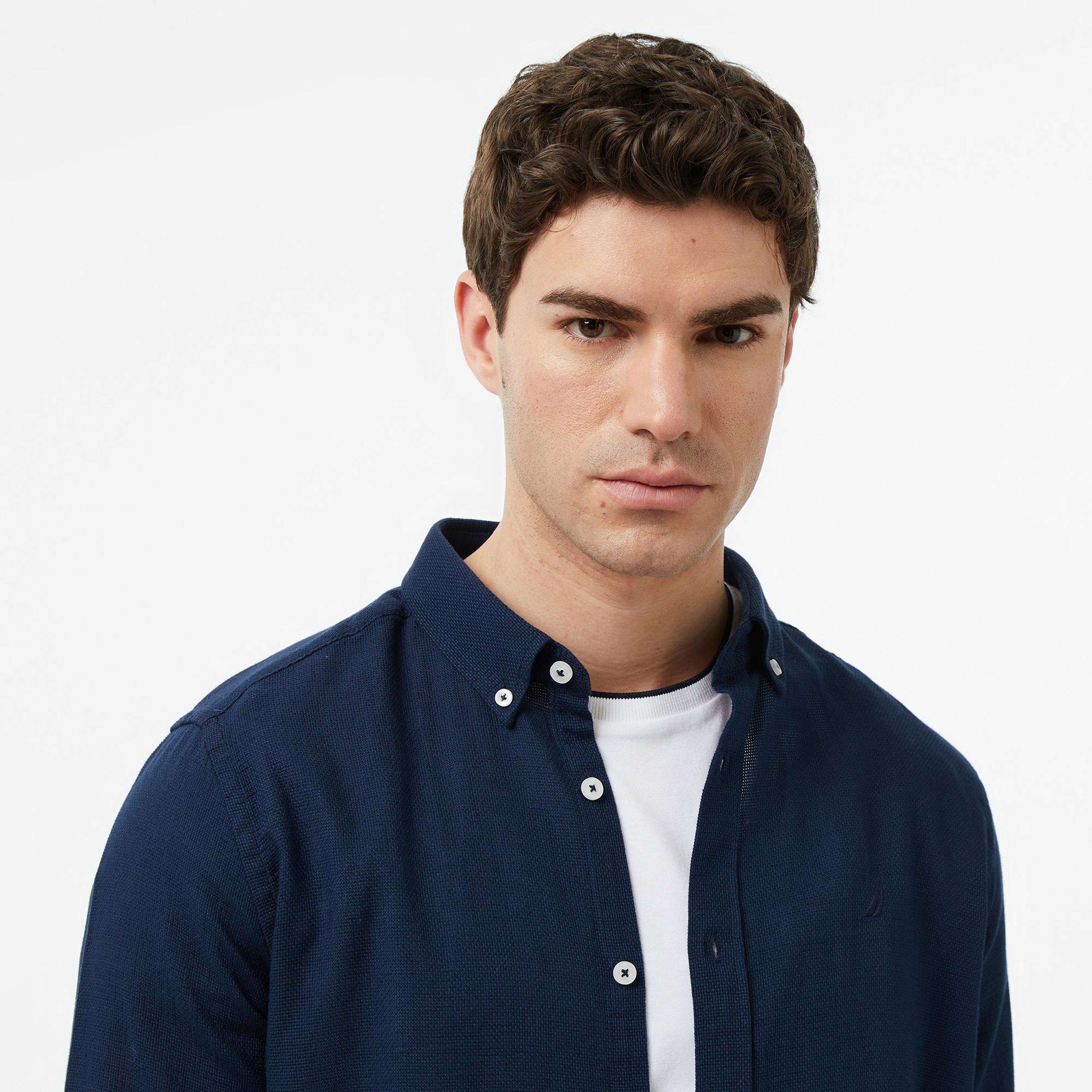 Nautica Erkek Lacivert Regular Fit Gömlek