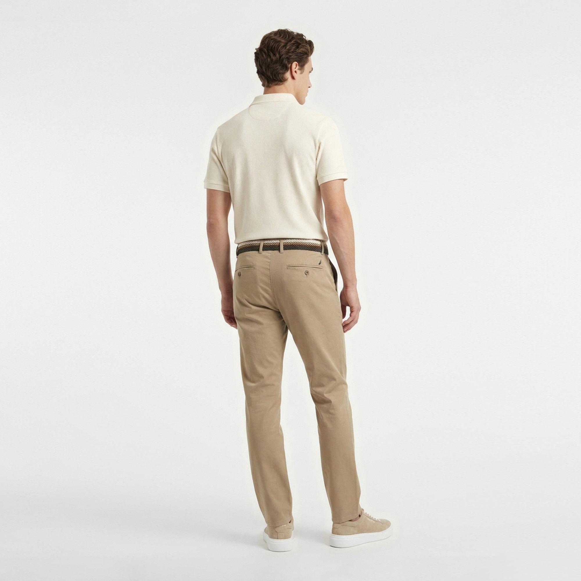 Nautica Erkek Krem Slim Fit Polo Yaka T-Shirt