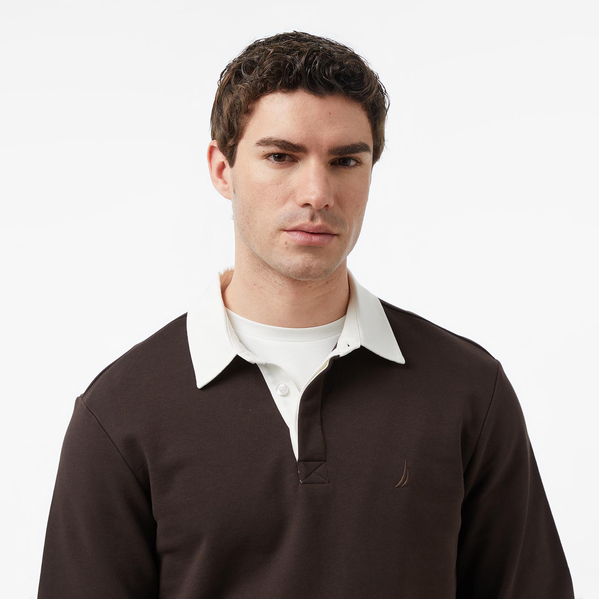 Nautica Erkek Kahverengi Regular Fit Uzun Kollu Polo Yaka T-Shirt