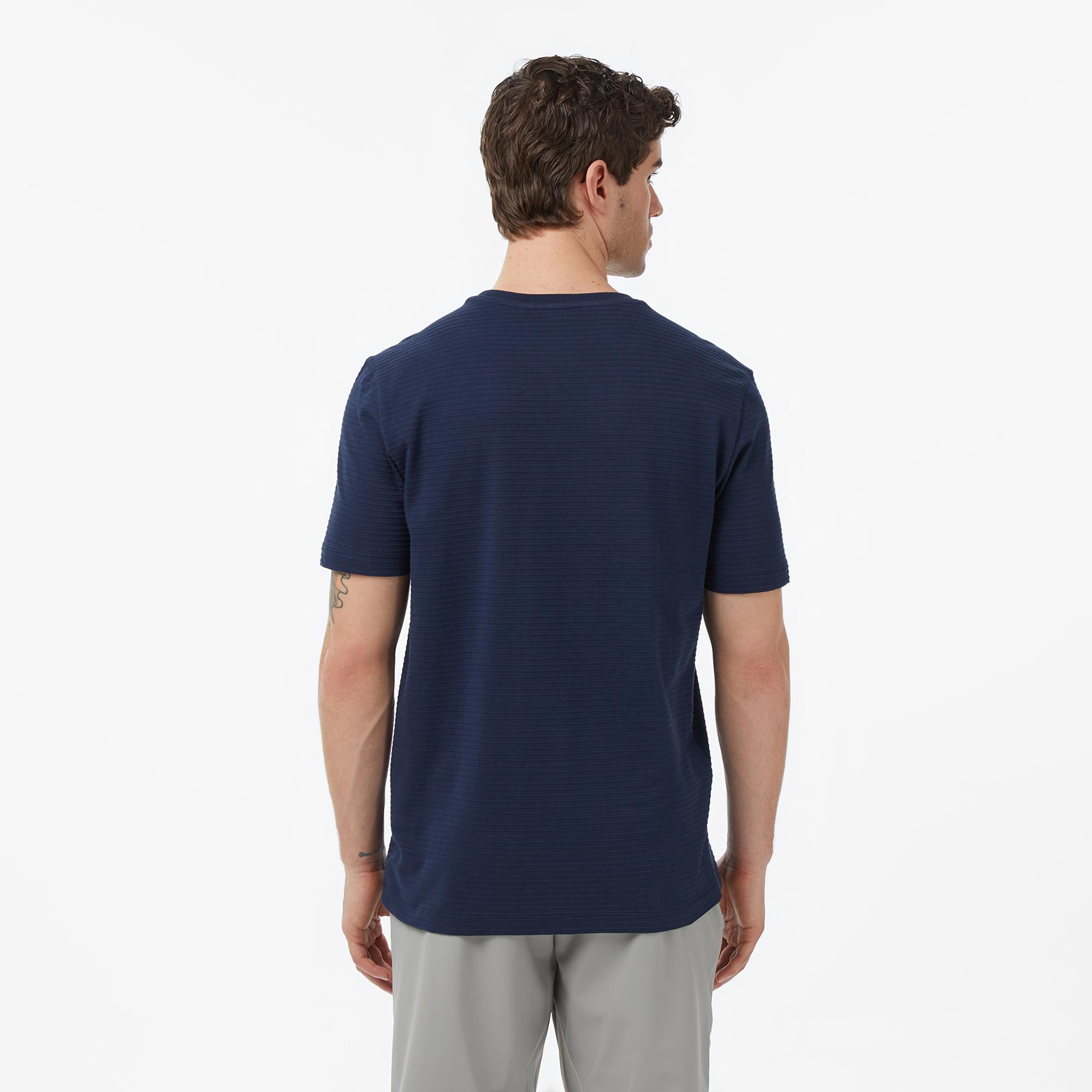 Nautica Erkek Lacivert Regular Fit Çizgili T-Shirt