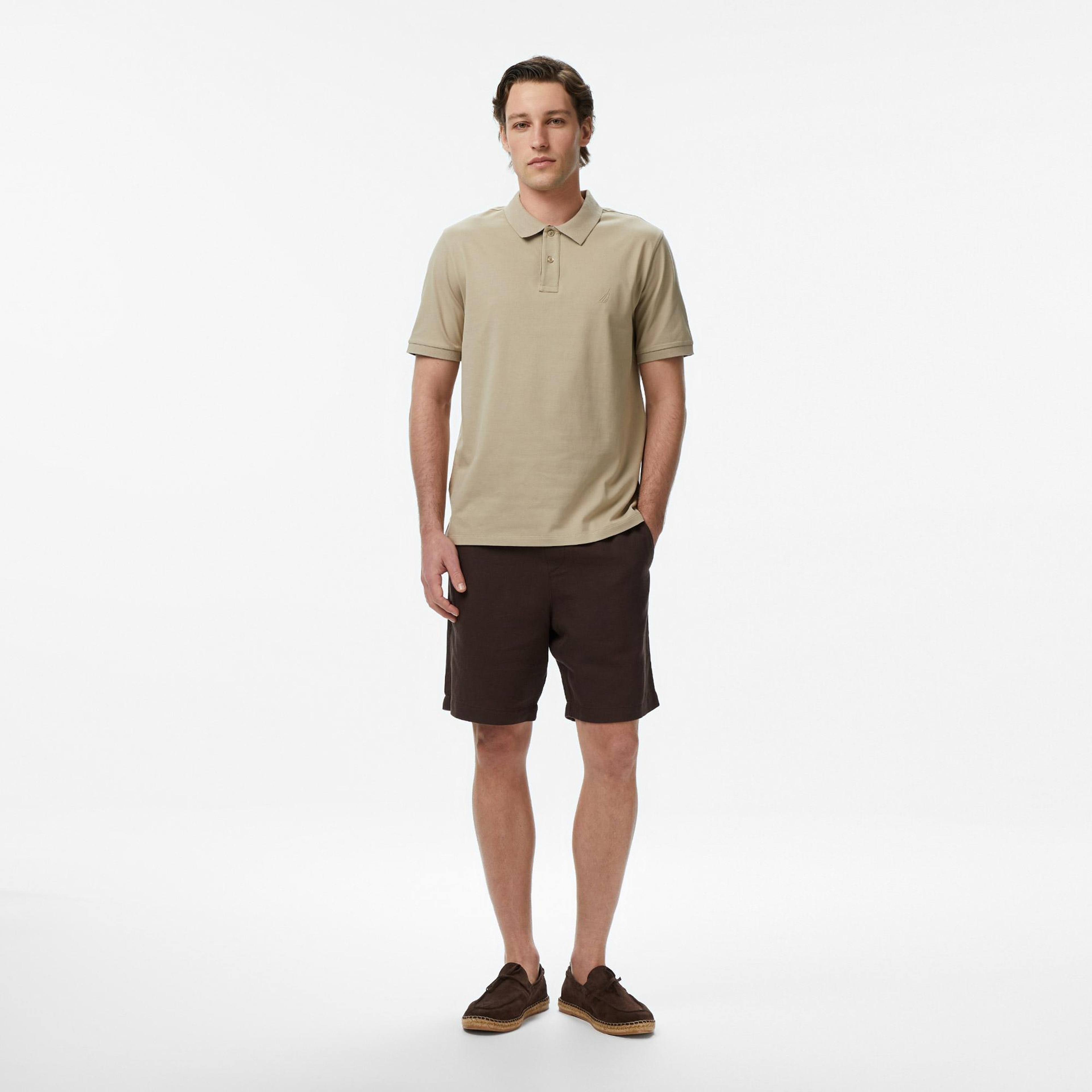 Nautica Erkek Bej Regular Fit Polo Yaka T-Shirt
