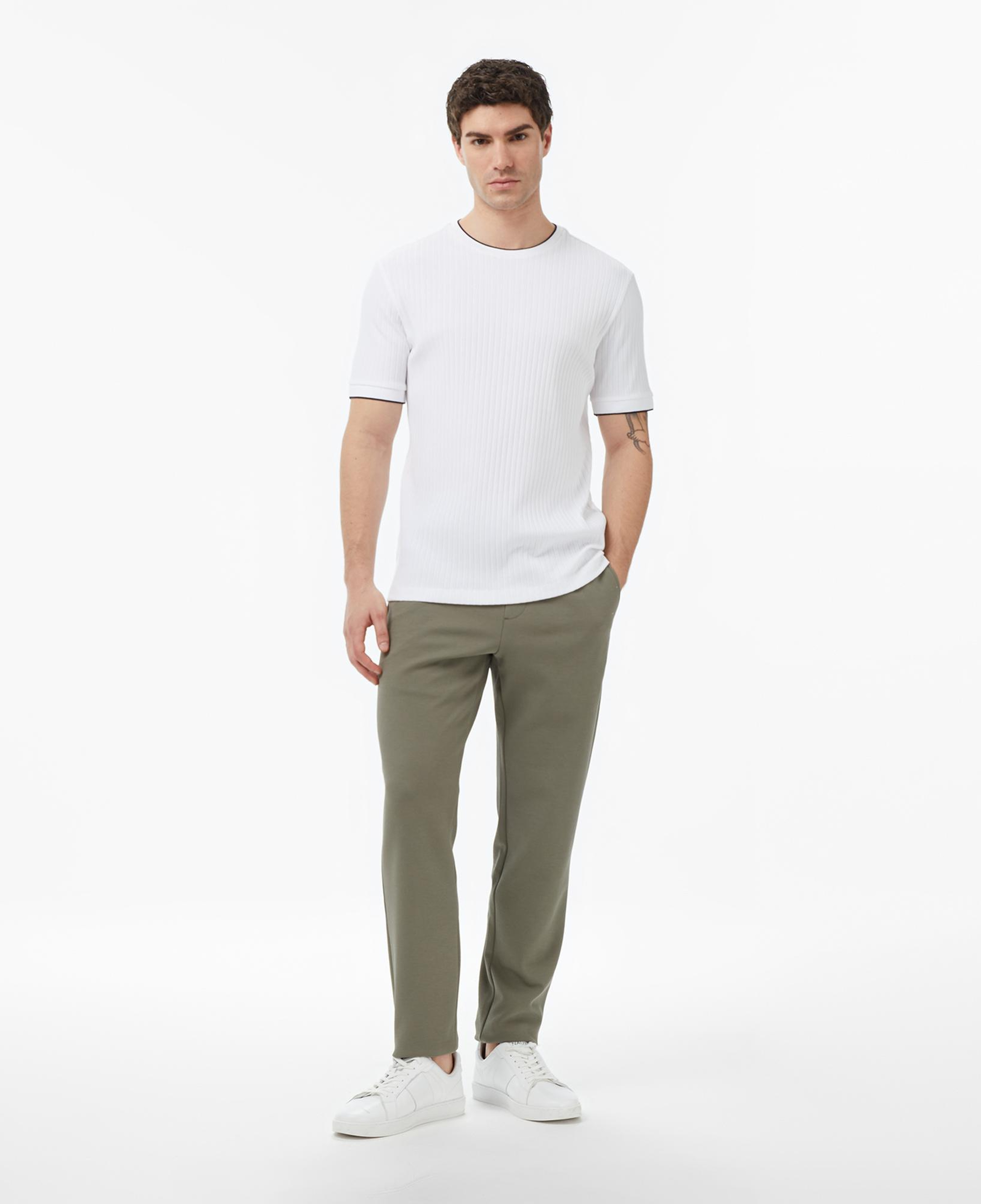 Nautica Erkek Beyaz Regular Fit Çizgili T-Shirt