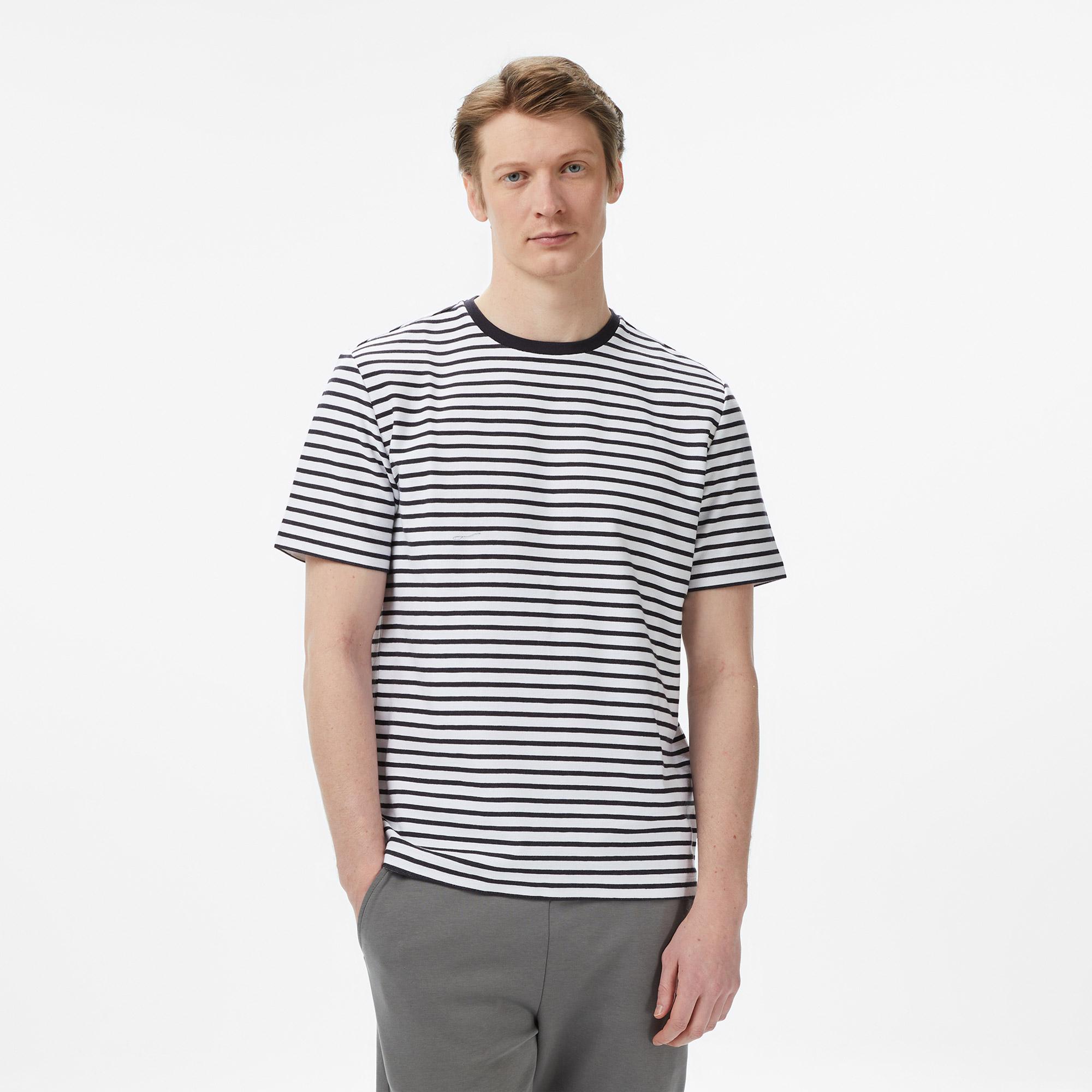 Nautica Erkek Lacivert Regular Fit Çizgili T-Shirt