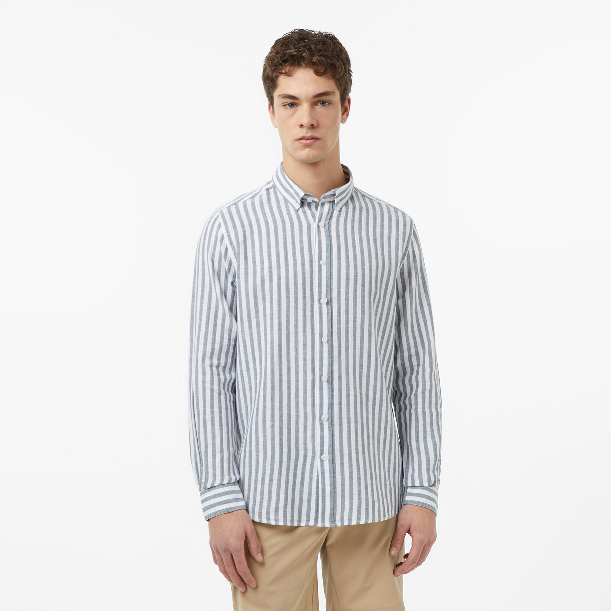 Nautica Erkek Yeşil Regular Fit Çizgili Gömlek