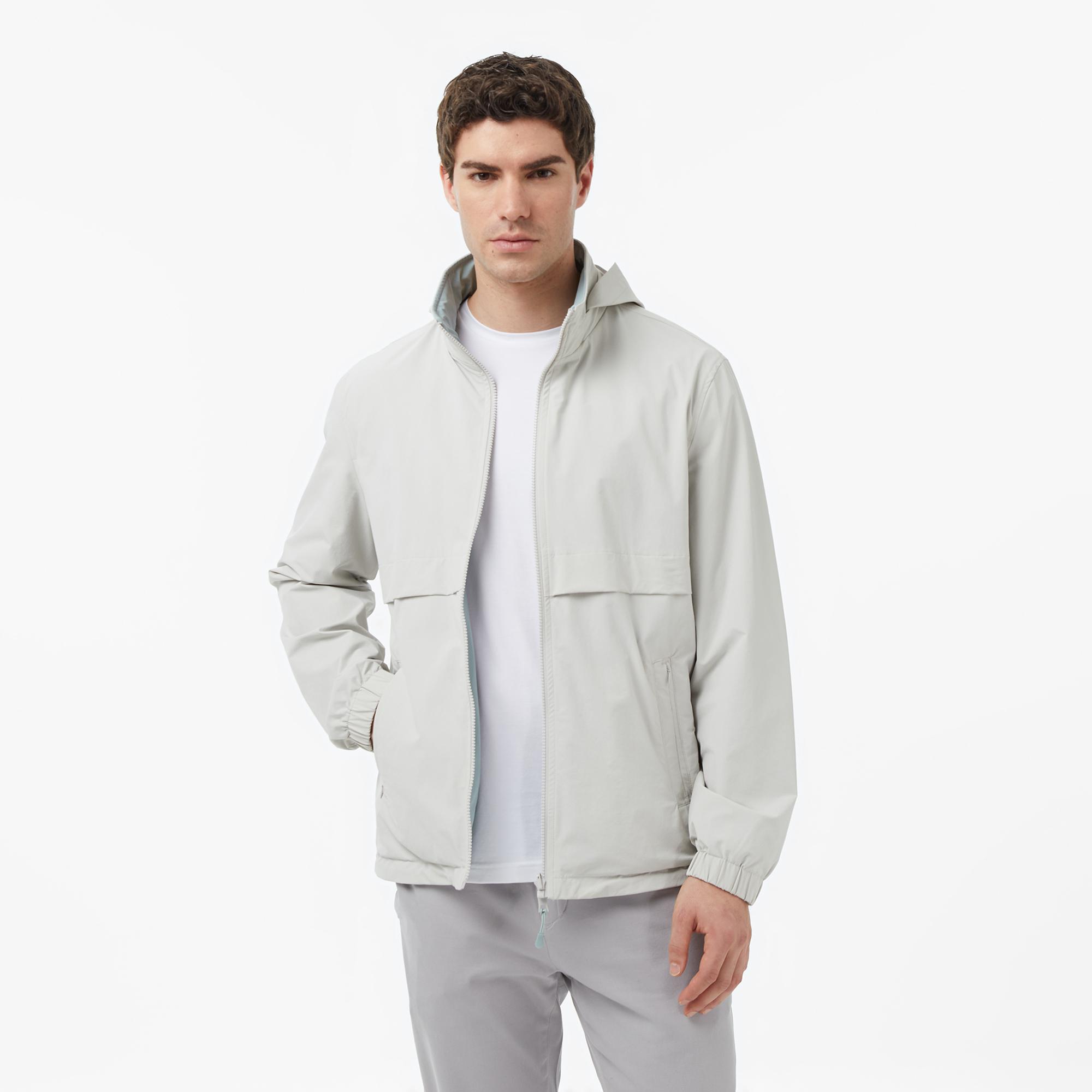 Nautica Erkek Gri Regular Fit Dik Yaka Çift Taraflı Su İtici Mont