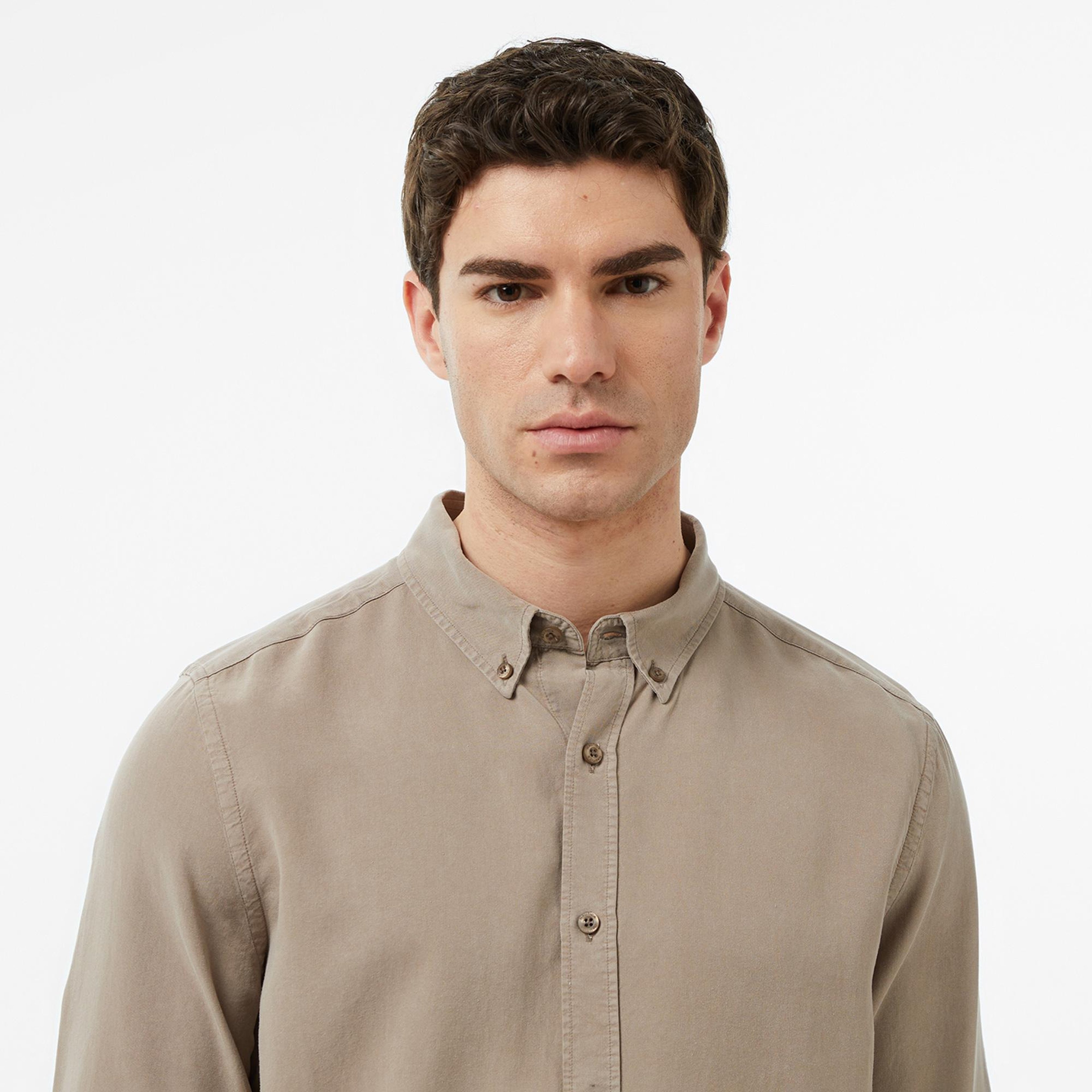 Nautica Erkek Bej Regular Fit Gömlek