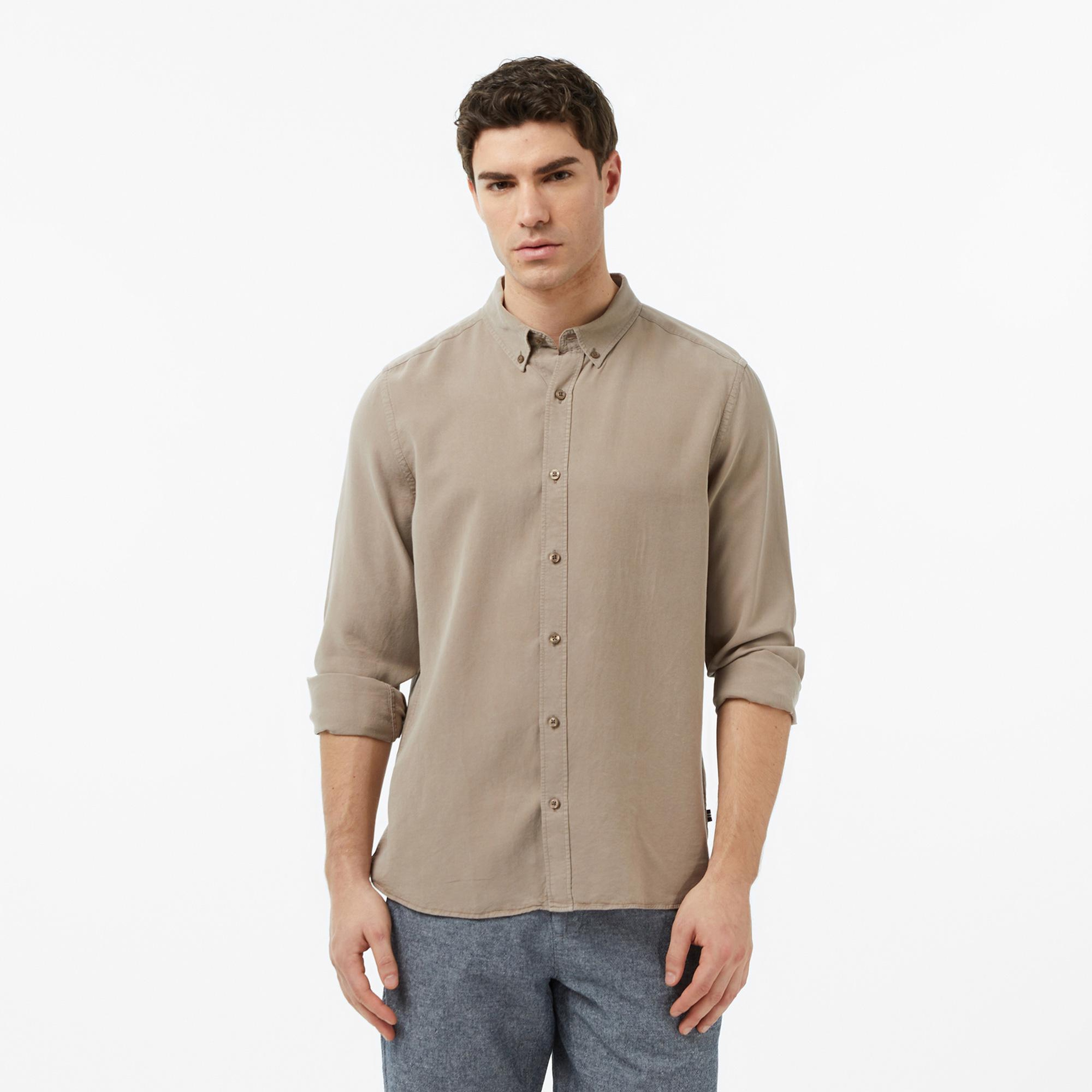 Nautica Erkek Bej Regular Fit Gömlek