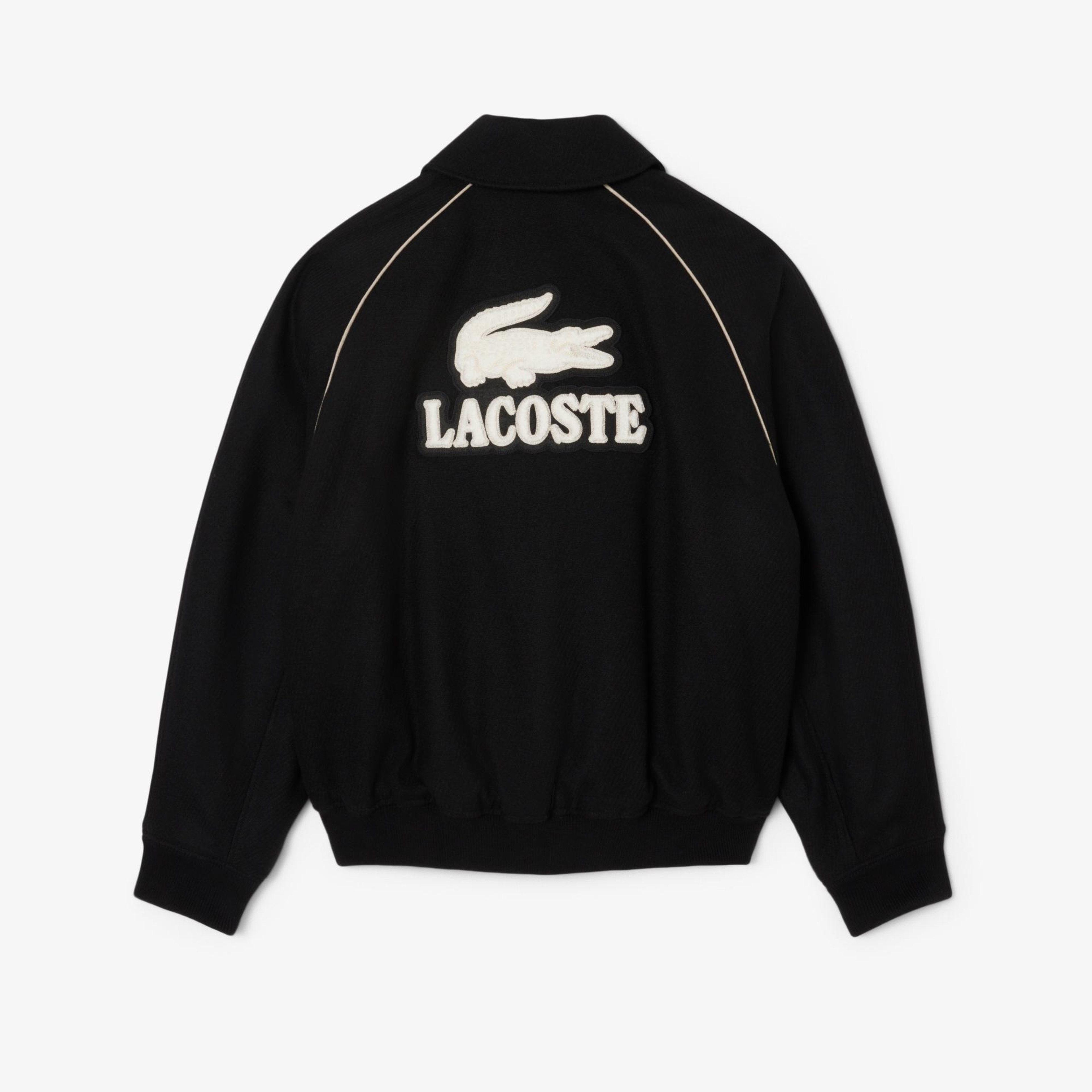 Lacoste Erkek Classic Fit Gömlek Yaka Baskılı Siyah Ceket