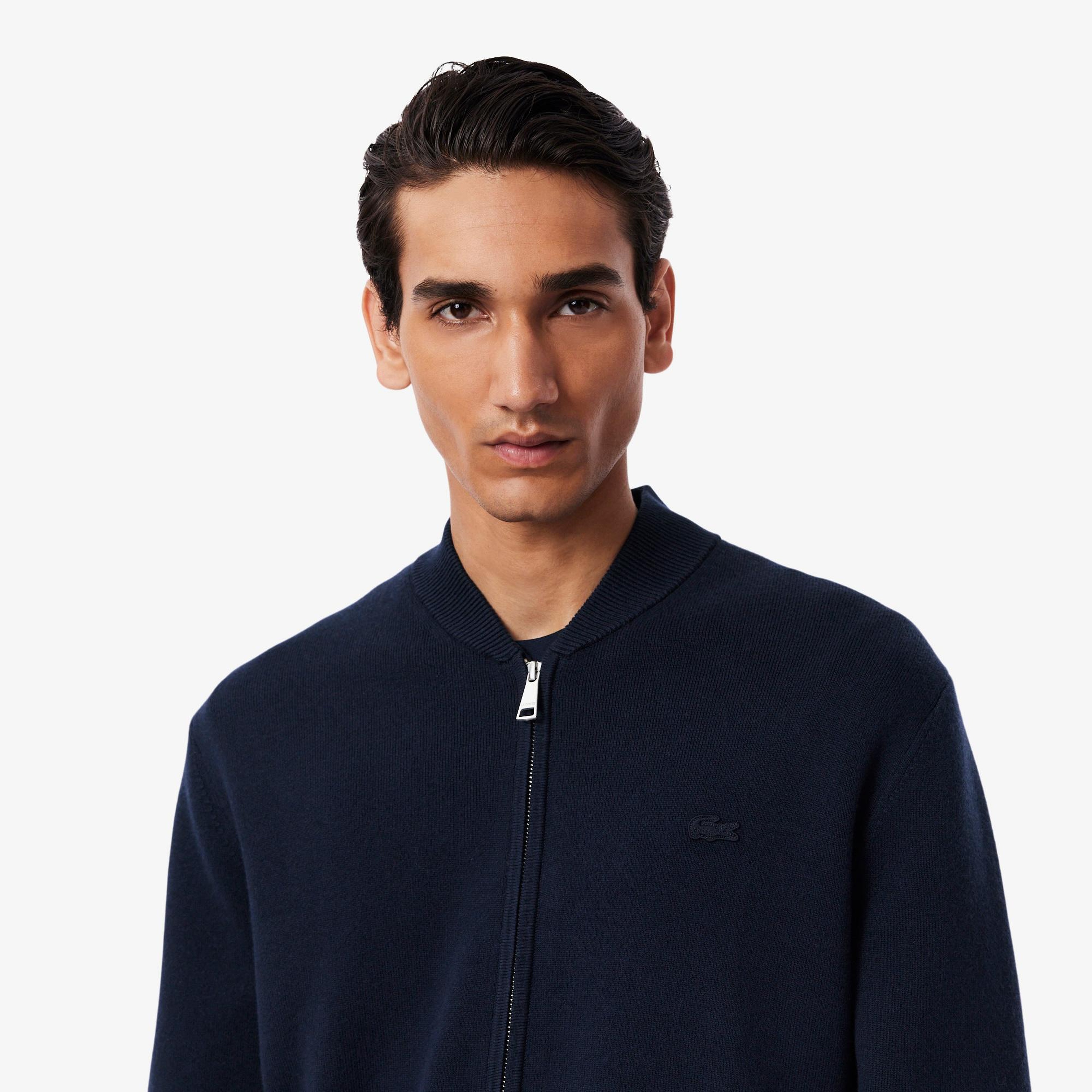 Lacoste Erkek Classic Fit Fermuarlı Lacivert Hırka
