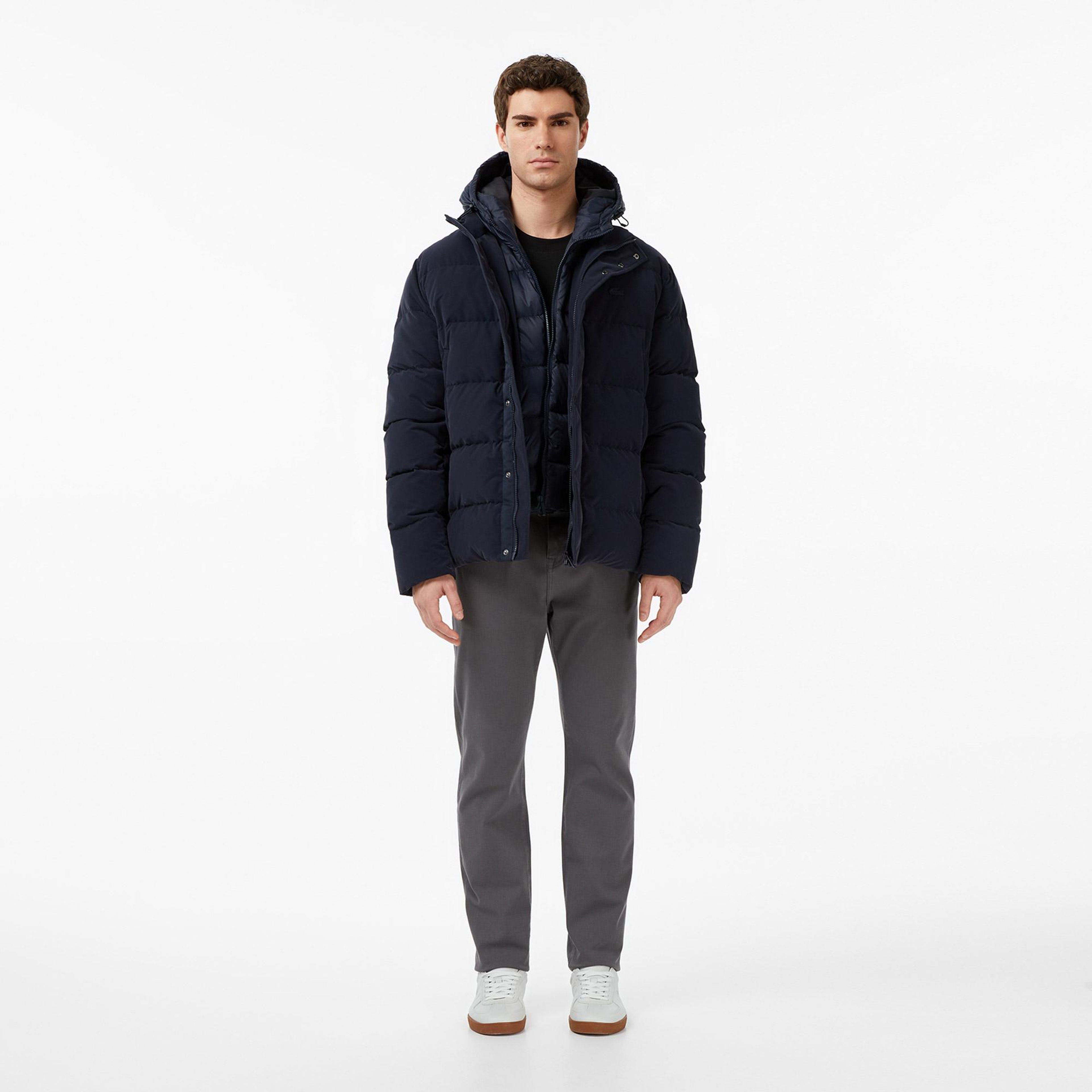 Lacoste Erkek Kapüşonlu Lacivert Mont