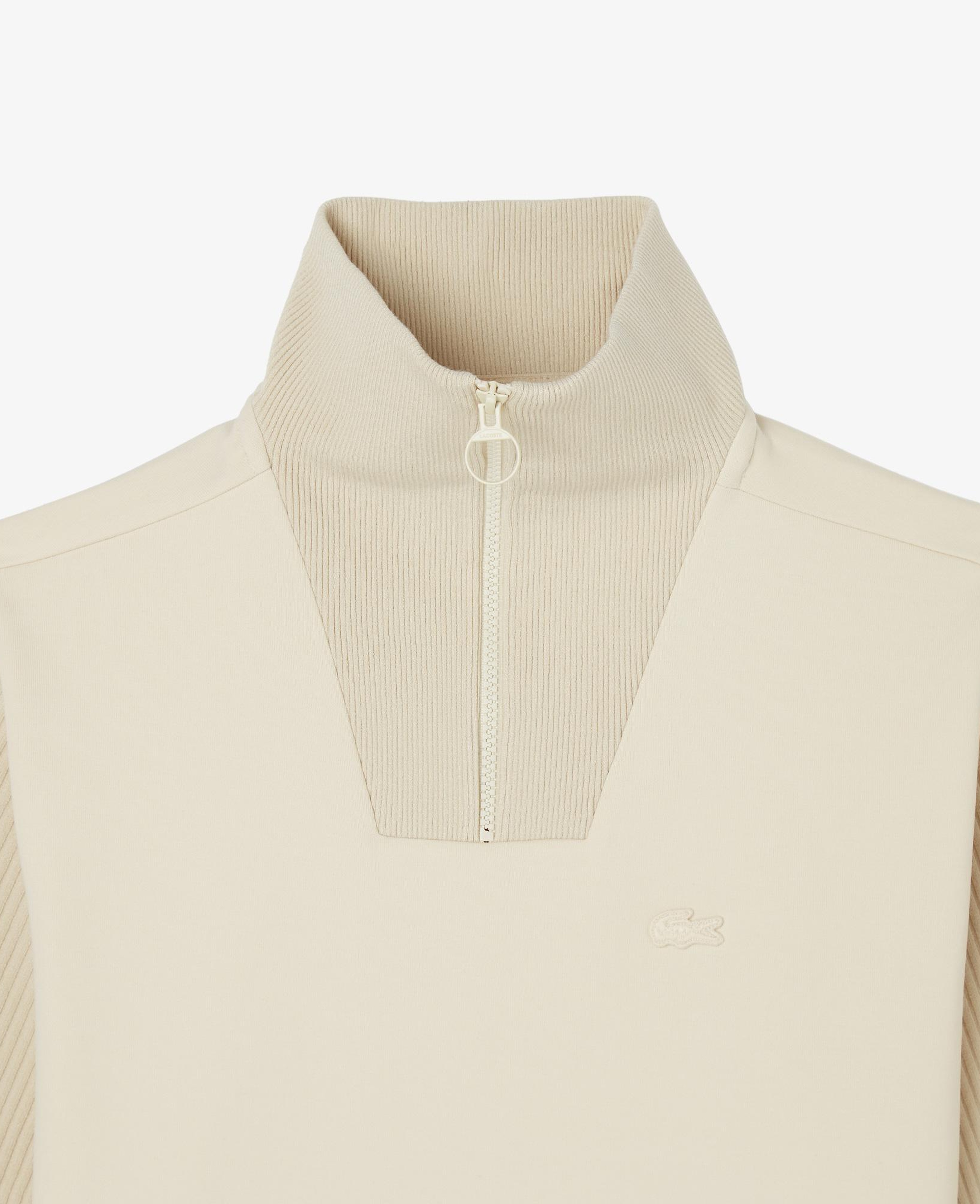Lacoste Kadın Relaxed Fit Yarım Fermuarlı Krem Sweatshirt