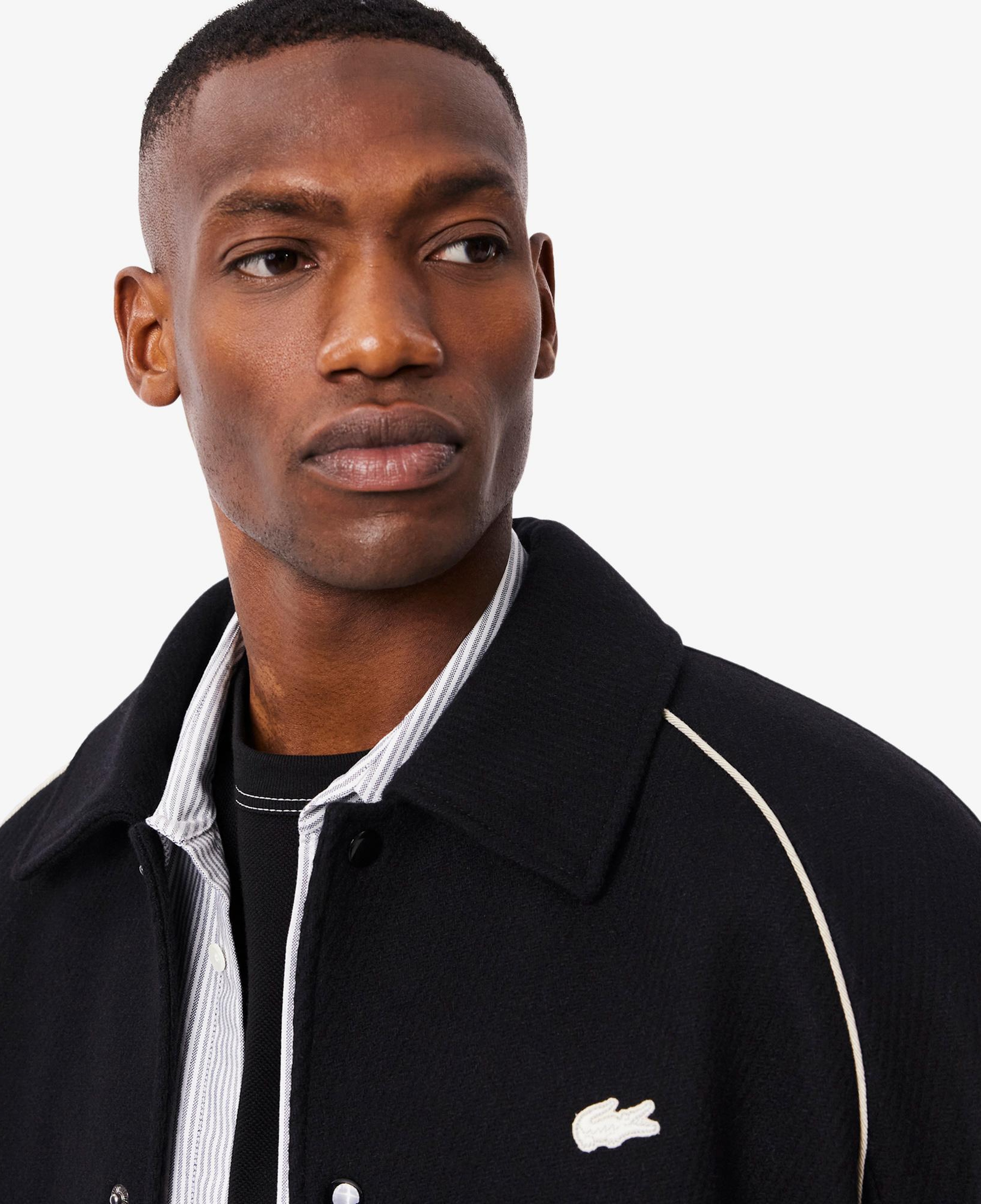 Lacoste Erkek Classic Fit Gömlek Yaka Baskılı Siyah Ceket